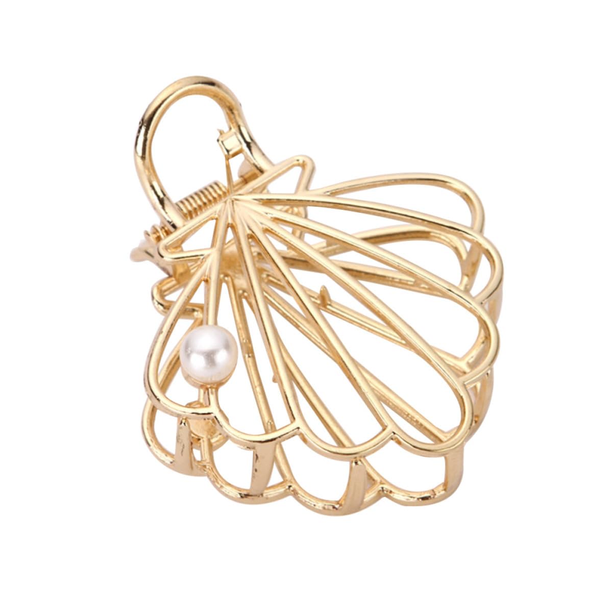 Shell Pattern Hair Claw Clip Alloy Hollow out Golden Barrette
