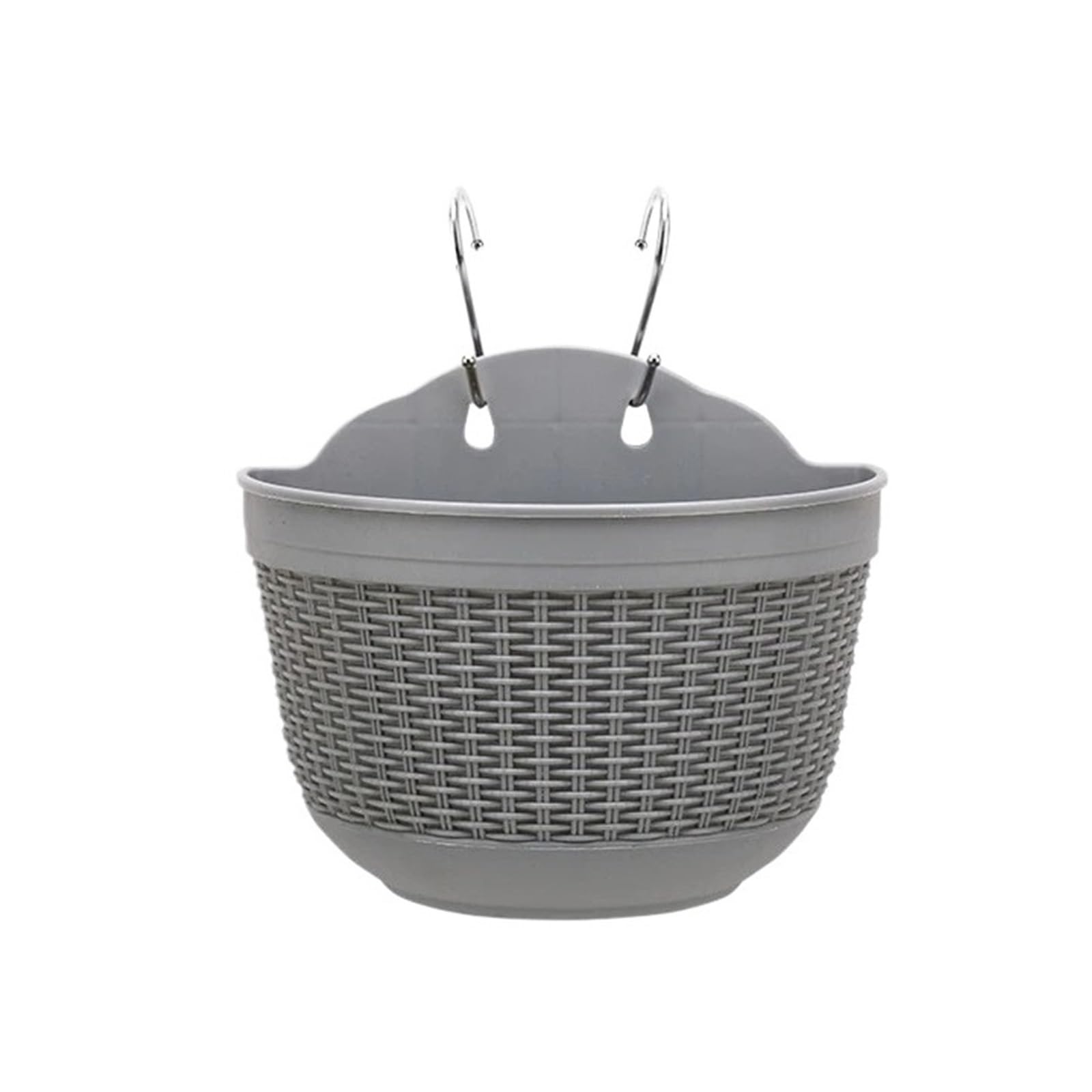 Qjzkwxalmp Grey Plastic Semi-Circular Hanging Flower Pot