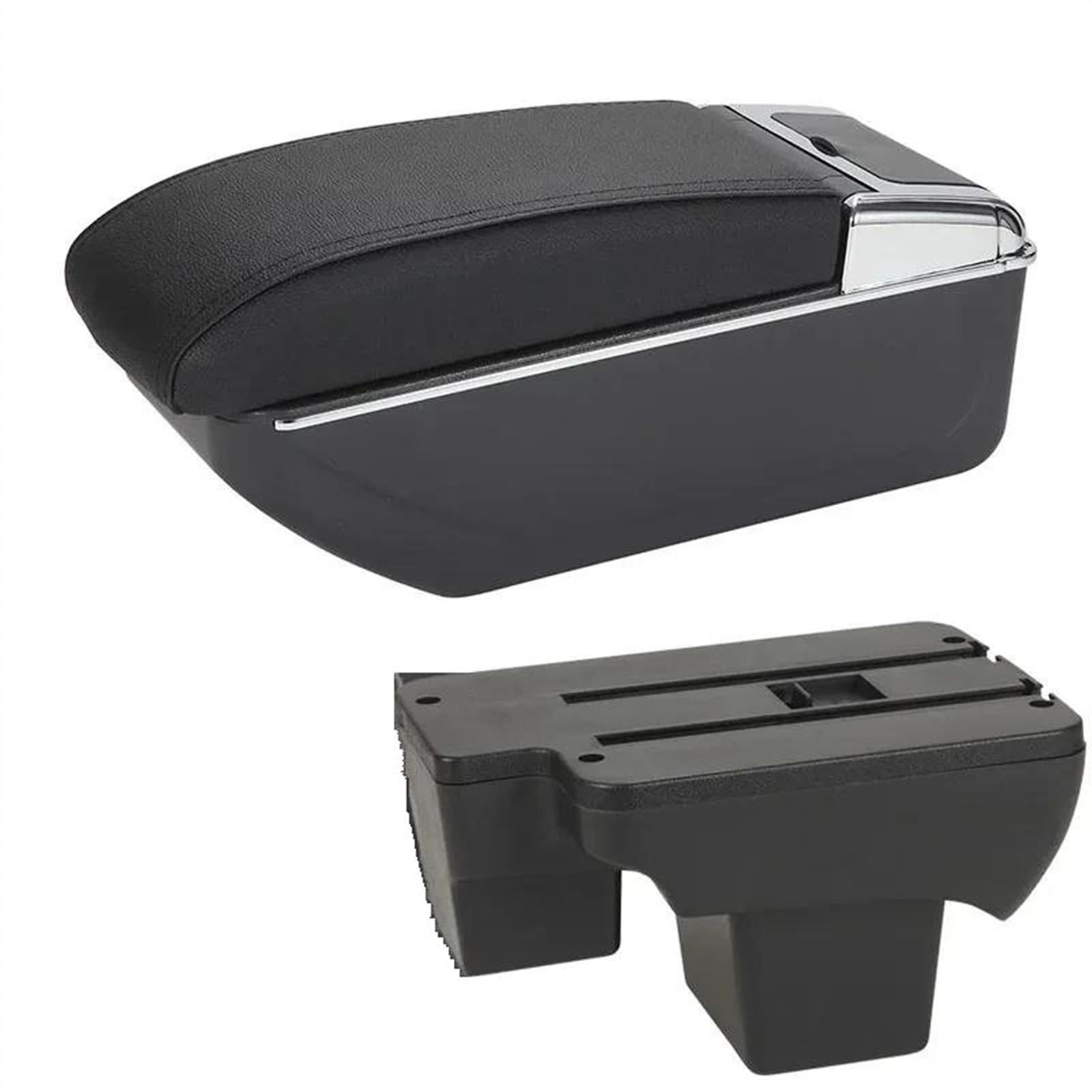 NOHEEU Car Armrest Box Dedicated Retrofit 2020-2024 Storage Parts Accessories For Polo(D2 Black line No USB)