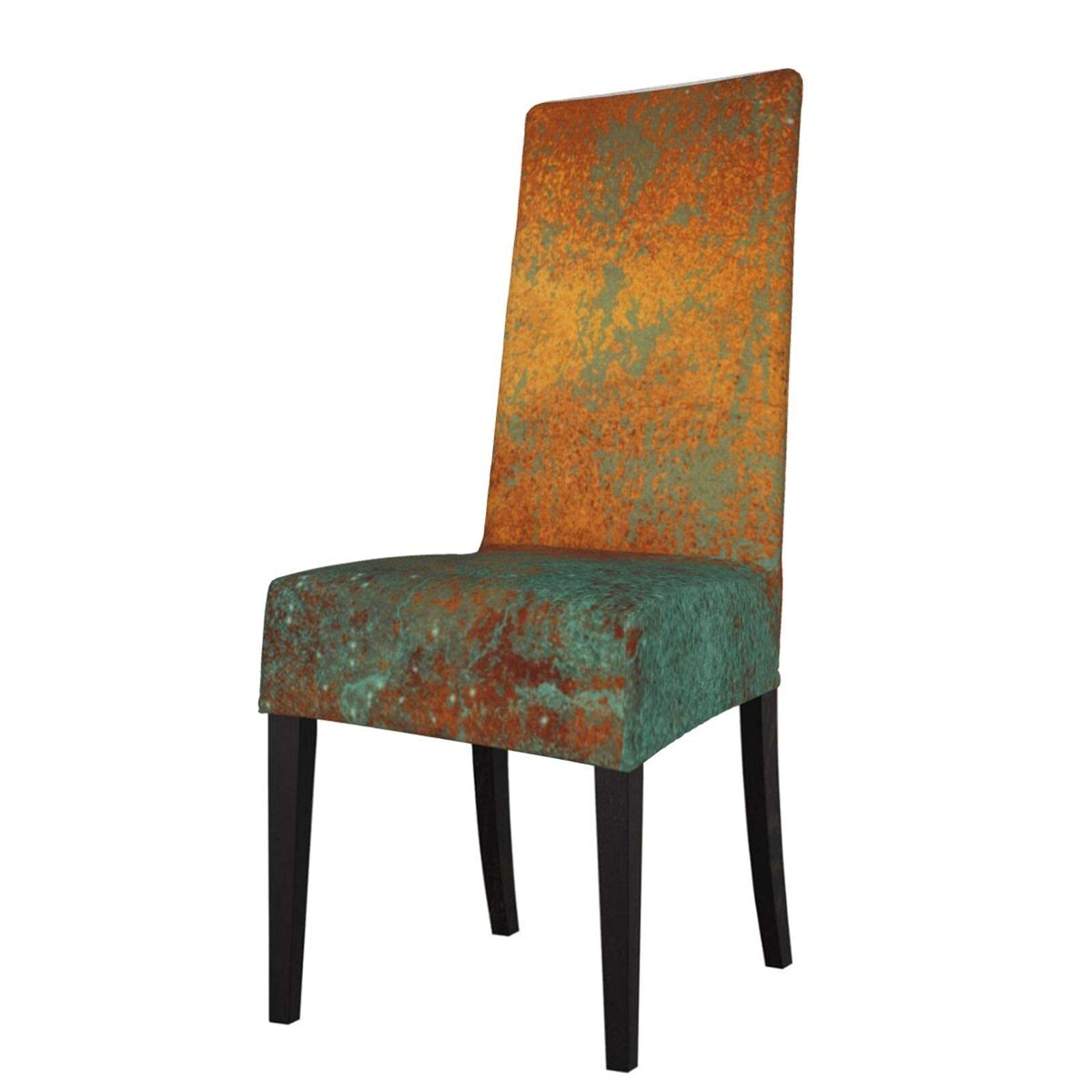 Mnxoia Copper Chair Covers Trendy Rich Patina Metallic Seat Protector Stretch Dining Chair Slipcover Seat Cover For Chairs