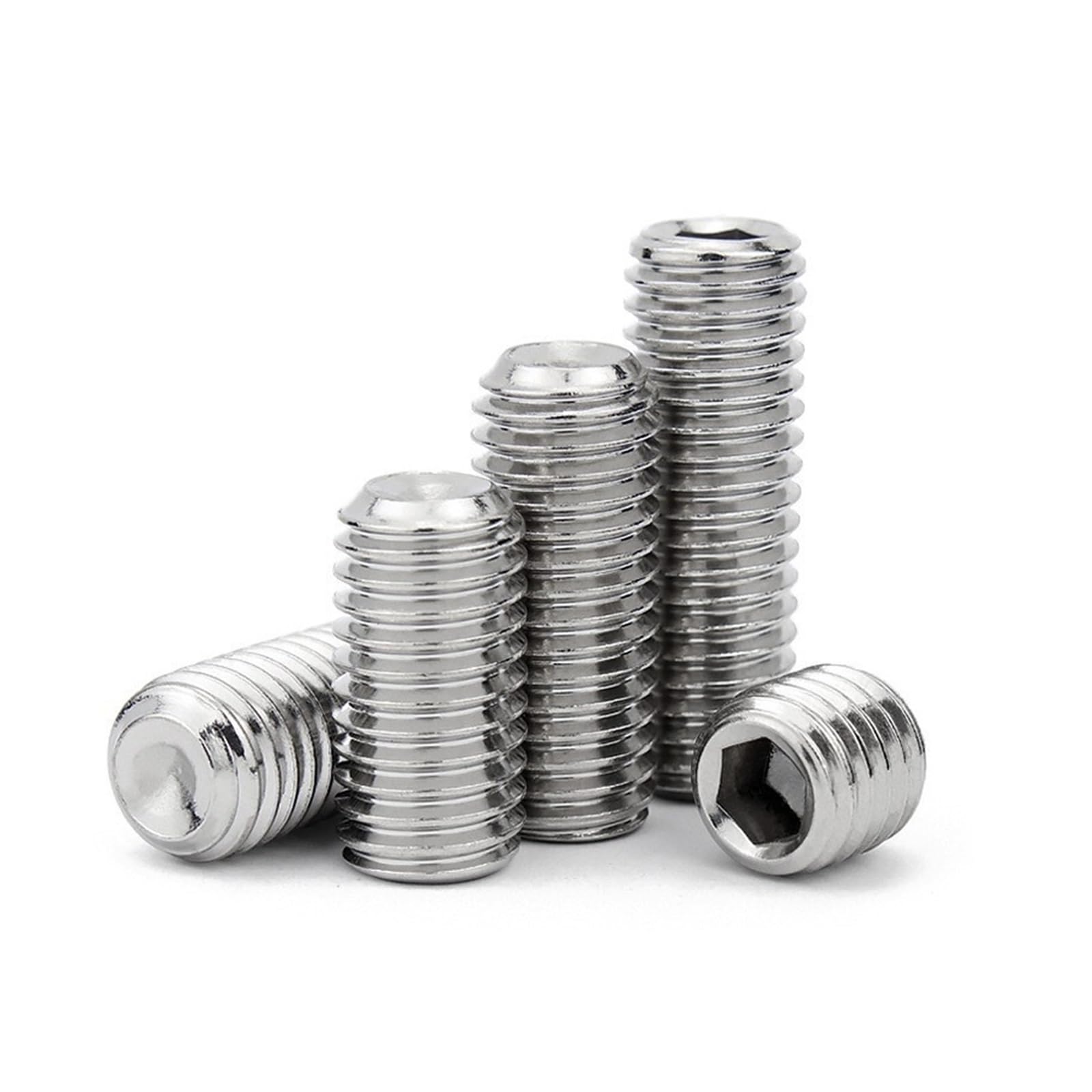 Tornillos de fijación hexagonales de cabeza ciega, Tornillo de fijación hexagonal con punta plana, cabeza Allen M1.6 a M16, 2-70 mm, acero inoxidable 304, paquete de 10(60mm,M12)