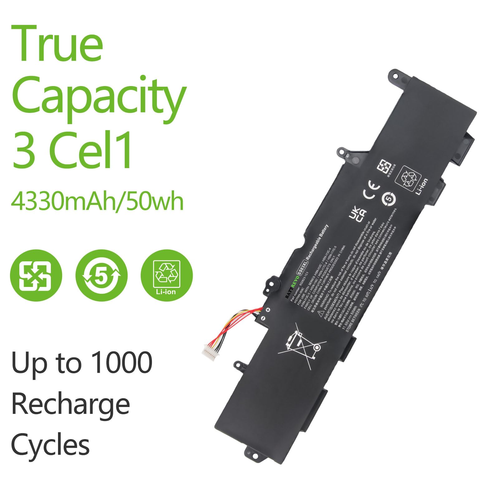 SS03XL 933321-855 Batería para HP EliteBook 730 735 740 745 830 840 846 G5,EliteBook 735 745 830 840 G6,ZBook 14U G5 G6 HSN-I13C-4 932823-421 933321-852 932823-1C1 HSTNN-LB8G HSN-113C-4