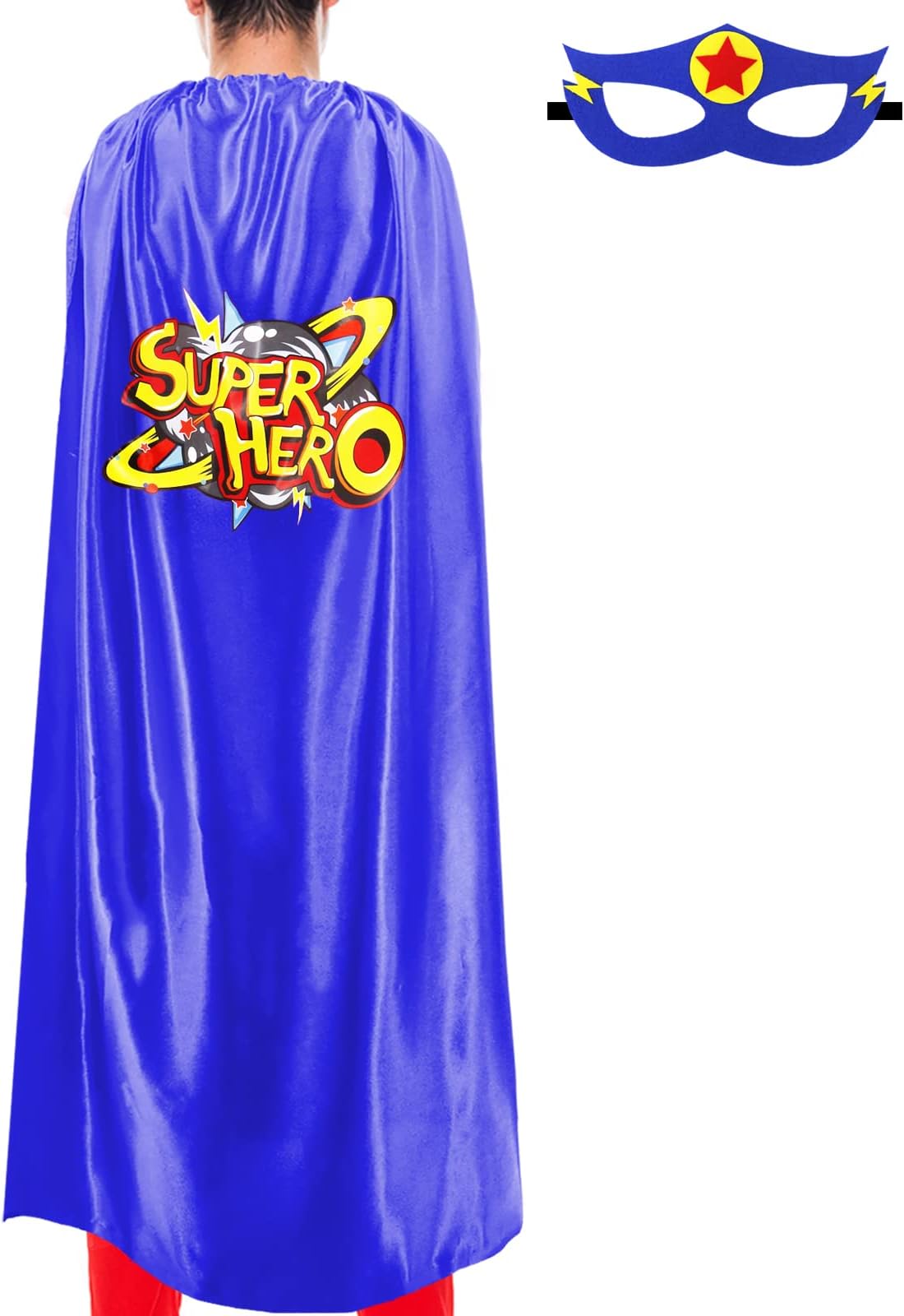 iROLEWIN Superhero-Cape and Mask for Adults Women Men Super Hero Dress-up Costume Spirit Day Team Halloween Party Favors Gift | Bulk Super Hero Capes & Masks for Women Men - Easy Wizard Vampire Cosplay Outfits for Halloween Family Party & Charity Runs