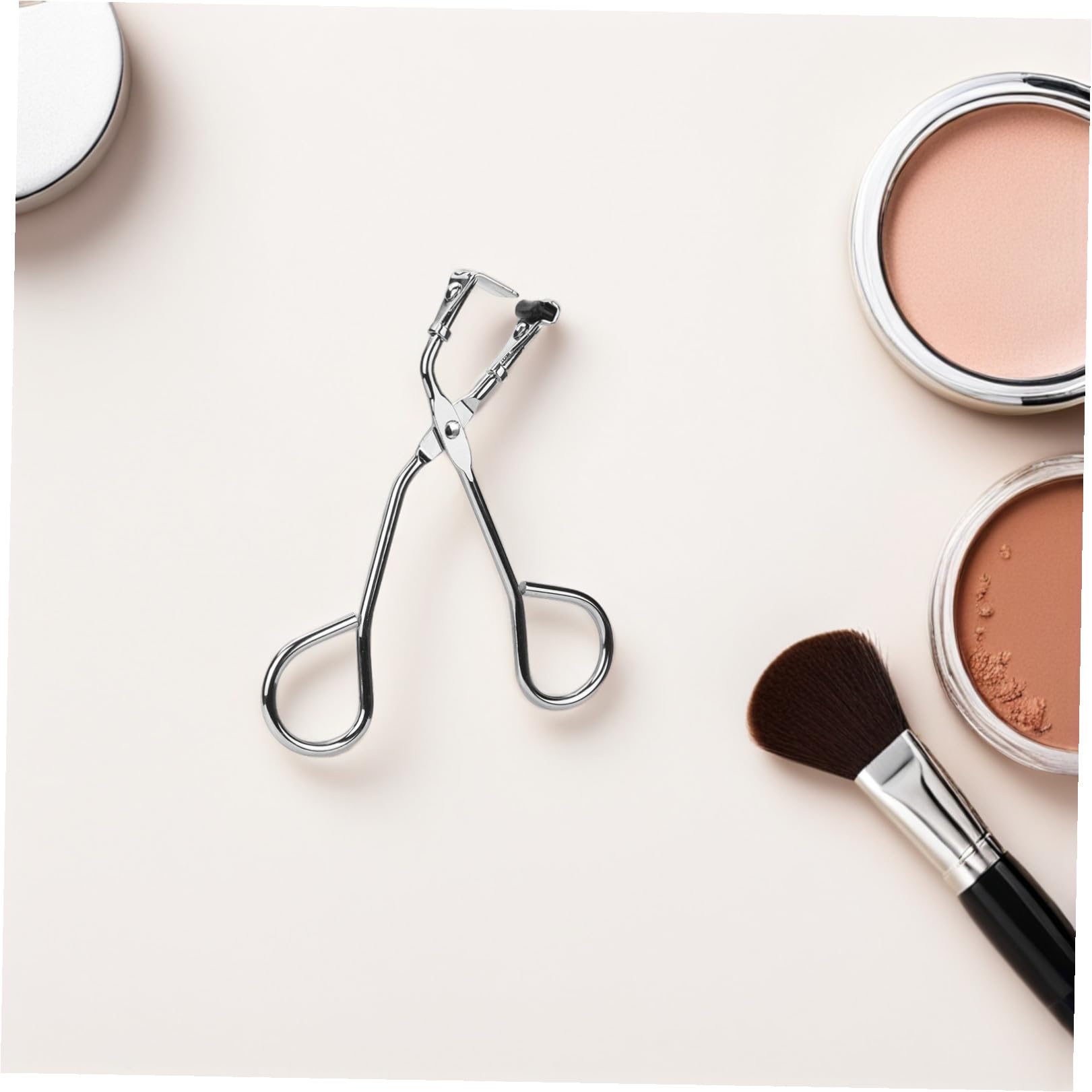 Praktisches Wimpernzangengerät Teilweise Wimpernzange aus Stahl Kleiner Handgerät für Präzises Wimpernstyling Frauen Reise