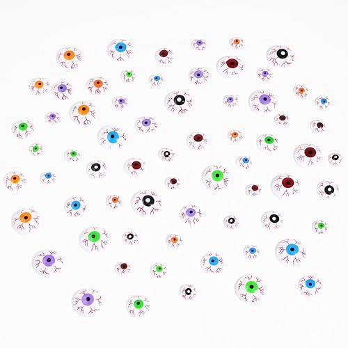 FXMHEHBB Mini Resin Bloodshot Eyeballs, 66 Pieces Scary Halloween Eyeball