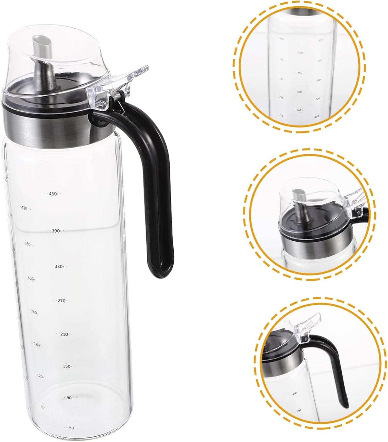 Kitchen Oil Pot Sprayer High Borosilicate Glass Leakproof Easy to Use Oil Vinegar Dispenser