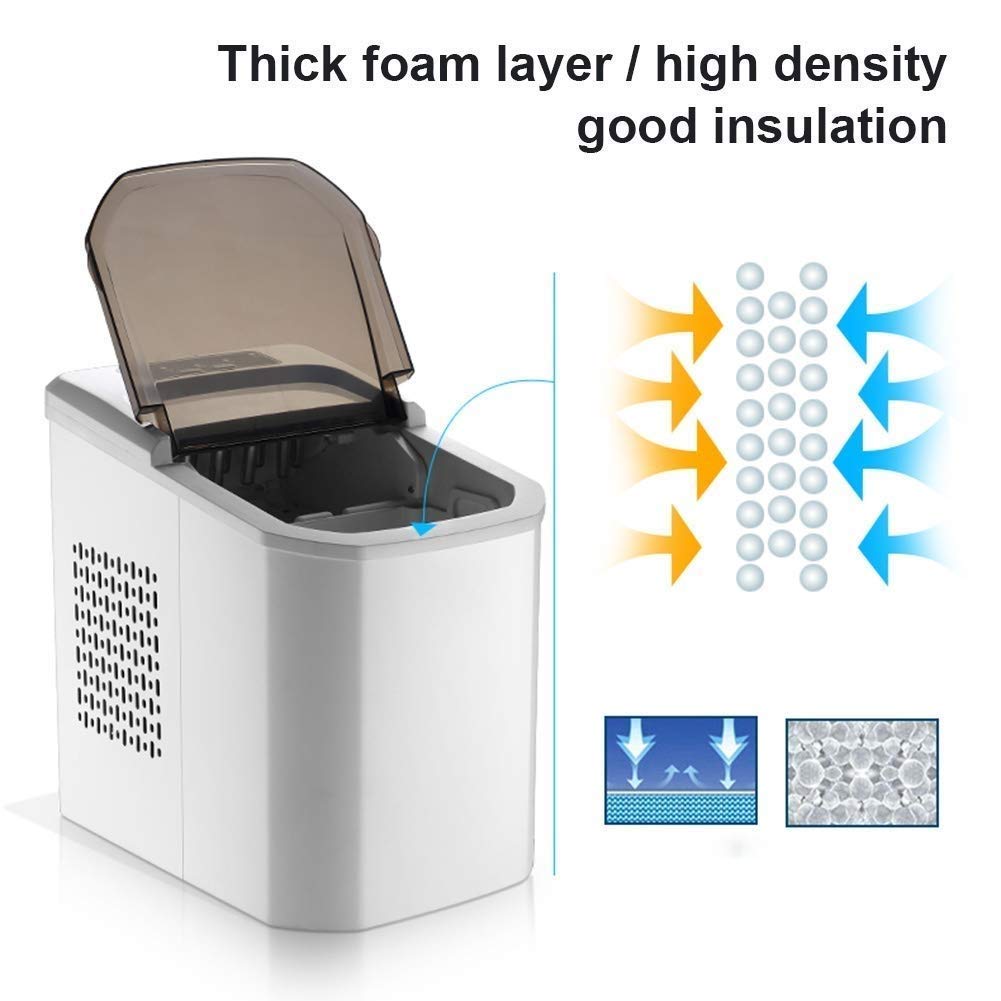 Ice Cube Maker Ice Maker Desktop Household Freezer, Providing 15Kg of Ice Cubes in 24 Hours with Removable Basket and Ice Scoop Quiet and Easy to Operate Ideal for Party on Fridge.com