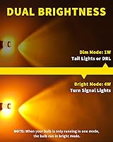 Vista 5 de Bombillas LED 3156 3157 3057 4157 T25 amarillo ámbar, 60 chips SMD súper brillantes para coche camión, luz de marcha atrás, luz trasera de señal