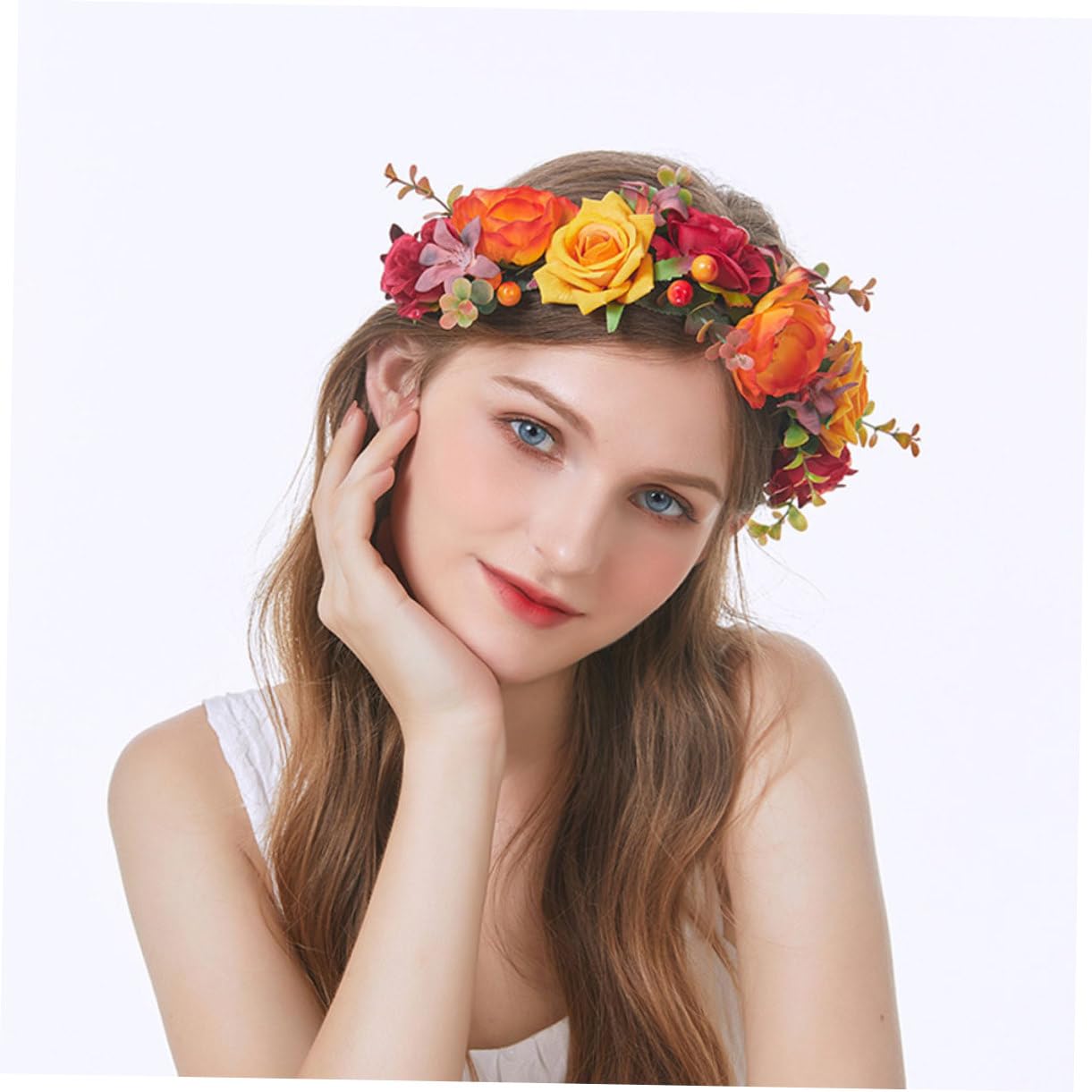 FRCOLOR 3St Simulations blumen haarband wedding hair accessories hochzeits haarschmuck headband Rosenhaarband Stirnband für Mädchen Blumenkranz Haarband mit Rose Blumenkrone Stoff