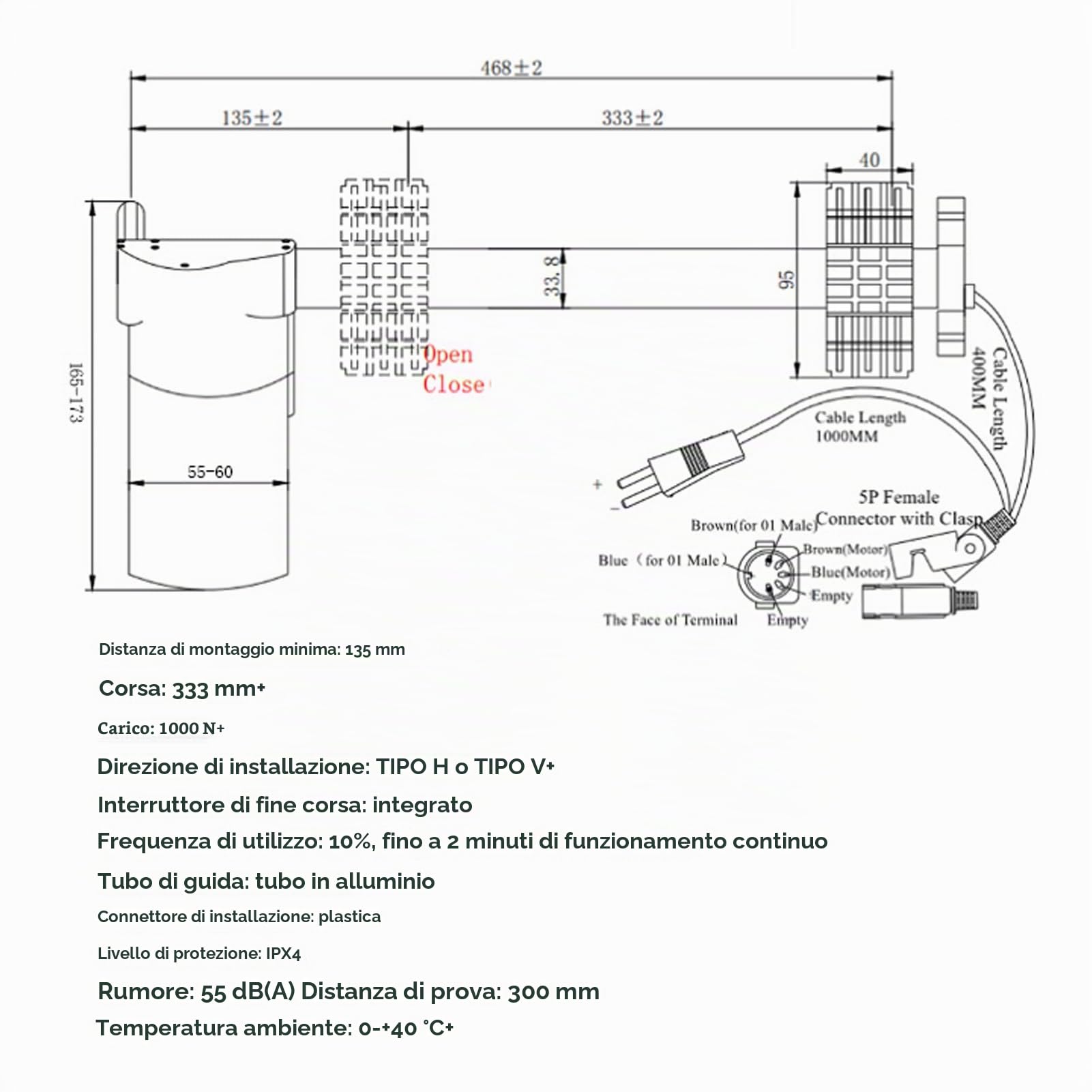 Attuatore Lineare Per Divano Elettrico Motore Reclinabile Elettrico da 29 V CC Corsa da 333 Mm Sostituzione del Motore del Divano Per Divani Elettrici Poltrone da Massaggio Poltrone Reclinabili E Polt