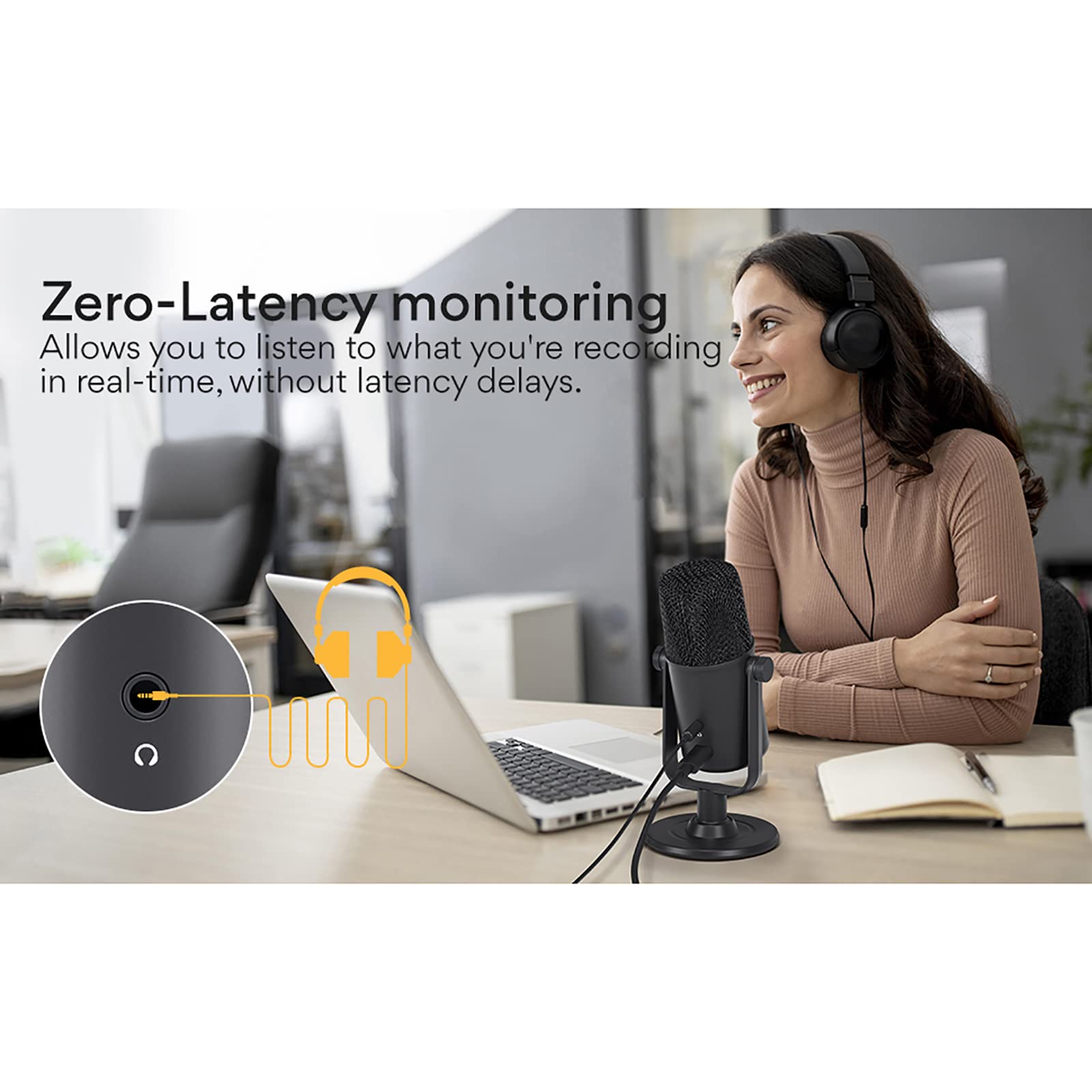 Microfono Di Registrazione, Microfono Per Alesatura Cardioide a Condensatore USB, Corpo Interamente In Metallo, Adatto Per YouTube, Skype, Giochi, Insegnamento Online, Podcast, Studio