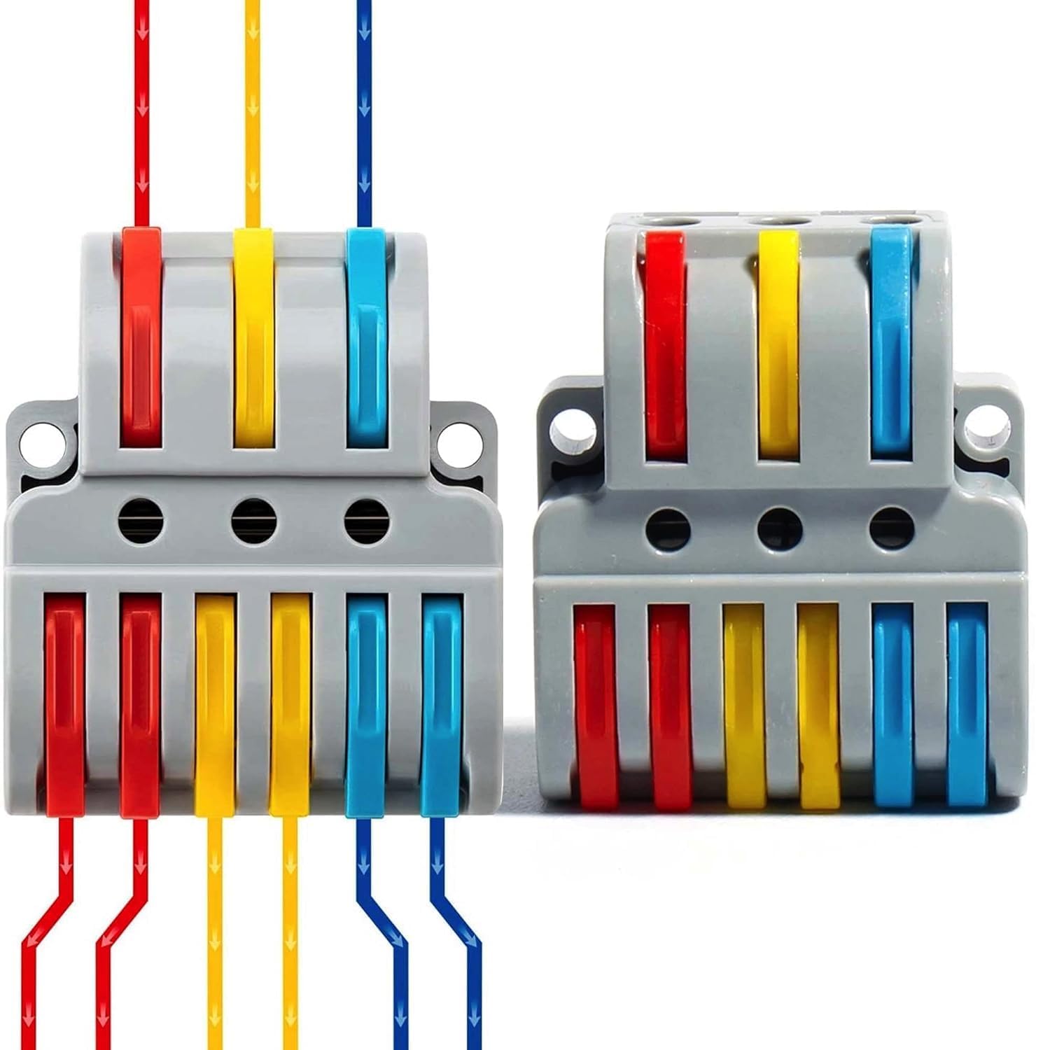Wire Clip Connector, Universal Connection Terminals, Circuit Inline Splices Electric Connectors, Quick Connect & Freely Assemble Electrical Splicing Kit for Compact (3 In 6 Out, pack of 3)-image-16