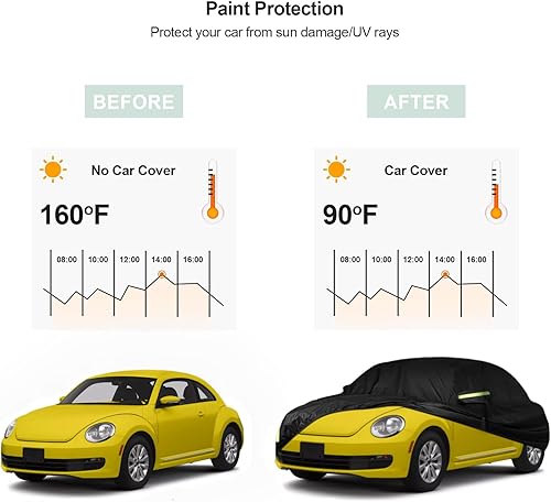 Miniatura 5 de Fundas de coche para Volkswagen New Beetle 2011-2019, fundas para automóvil resistentes al viento 210T para todo tipo de clima, cubierta de