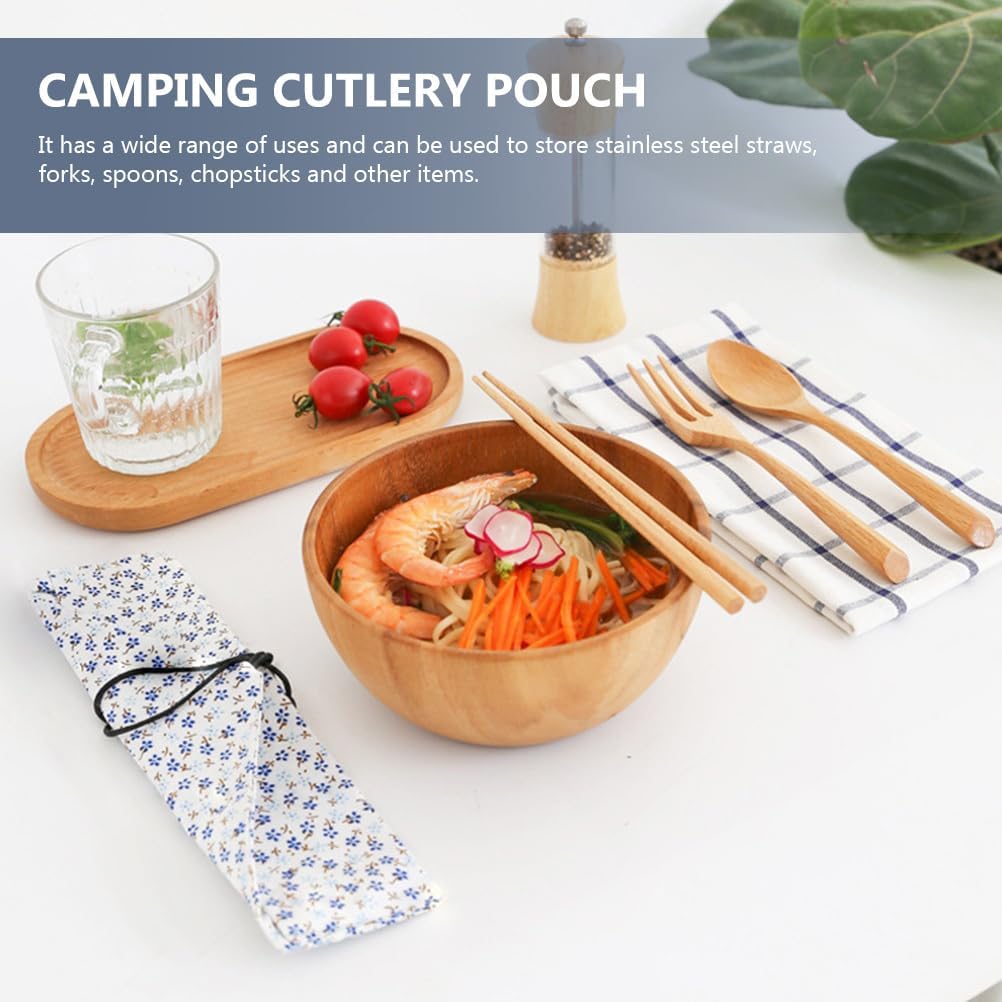 Hemoton Outdoor Chopstick Bag 6-Pack Portable Utensil Pouches for Chopsticks Spoons Forks Straws Multi-Function Cutlery Pouch for Camping Picnic Travel 10.23 X 2.36 X 0.39 in