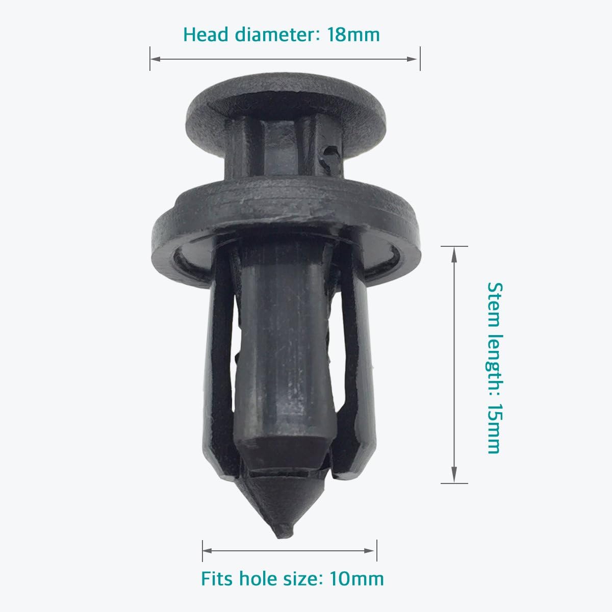 Lantee 50 Pcs Nylon Bumper Push-Type Retainer Clips Fit for Nissan 01553-09241 240SX, 350Z, 370Z, Altima, Cube, Maxima, Murano, NV, Pathfinder, Quest, Rogue, Rogue Sport, Sentra, Titan, Versa, Xterra