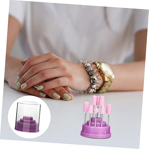 Miniatura 9 de FOMIYES Caja de almacenamiento de cabezal de molienda para uñas, soporte para brocas, organizador de brocas de uñas, soporte para taladro de uñas,