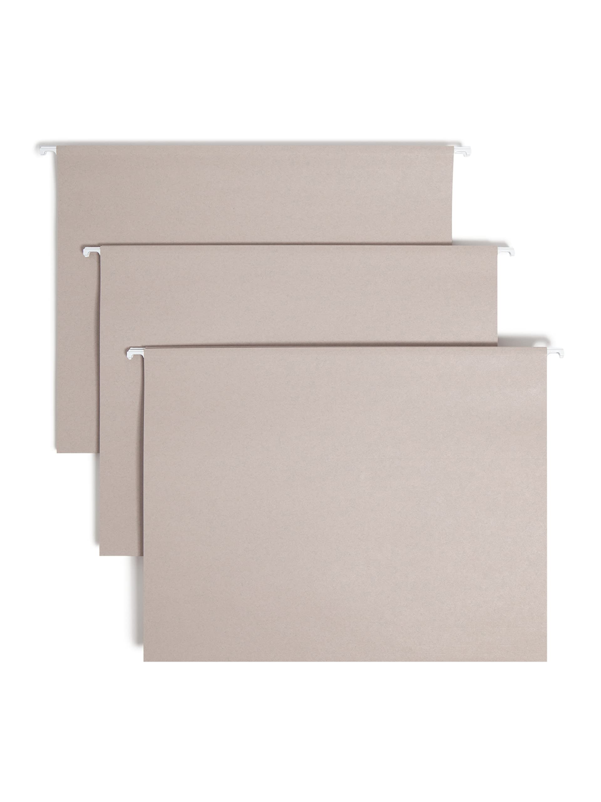 Smead TUFF Hanging File Folder with Easy Slide Tab, 1/3-Cut Sliding Tab, Letter Size, Steel Gray, 18 per Box (64092