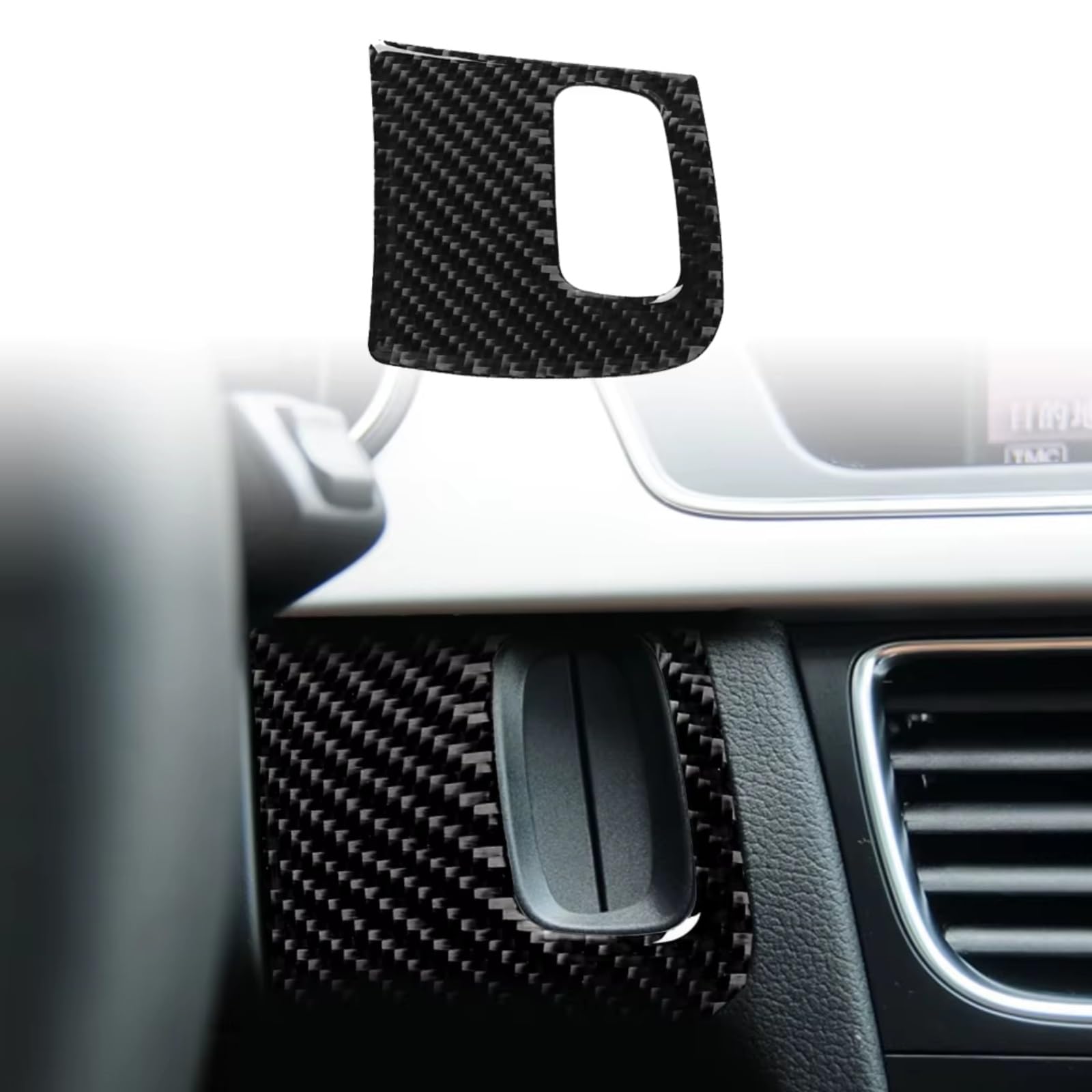 Strisce Finitura Centrale Compatibile Con A4 Per B8 Adesivo Decorativo Per Pannello Foro Della Chiave Accensione Pulsante Accensione Arresto Del Motore Fibra Carbonio Per Auto
