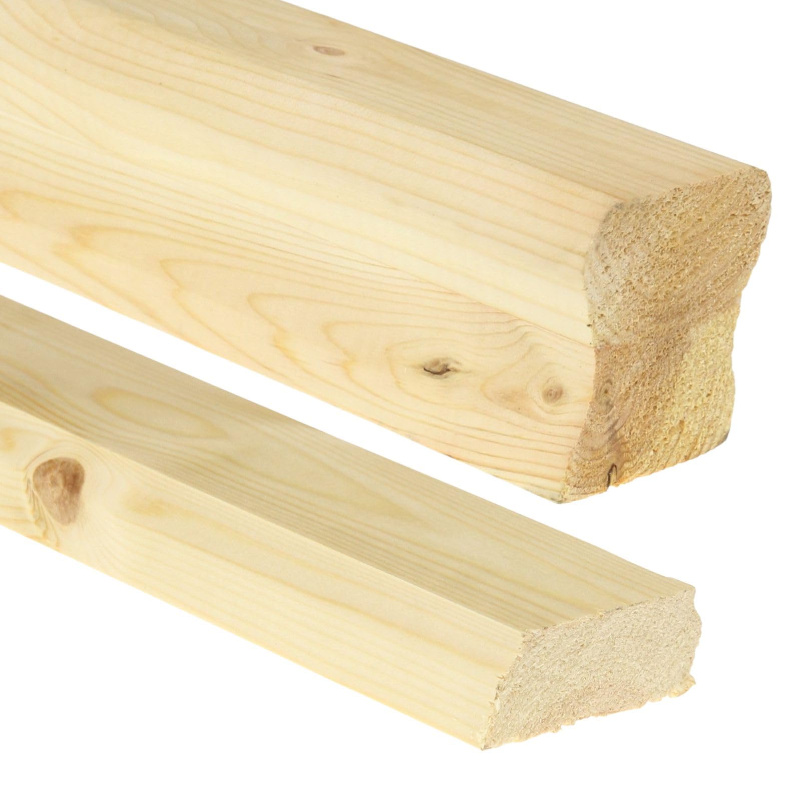 Jackson Woodturners Pine Hr Handrail & Base Rail Kit Ungrooved – Stair Parts For Glass Or Timber Spindles – Multiple Lengths (3600Mm)