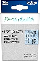 Vista 70 de Brother P-touch Embellish Cinta de impresión negra sobre encaje plateado con patrón TZEMPSL31 – ~1.3 cm de ancho x 4 m de largo para usar