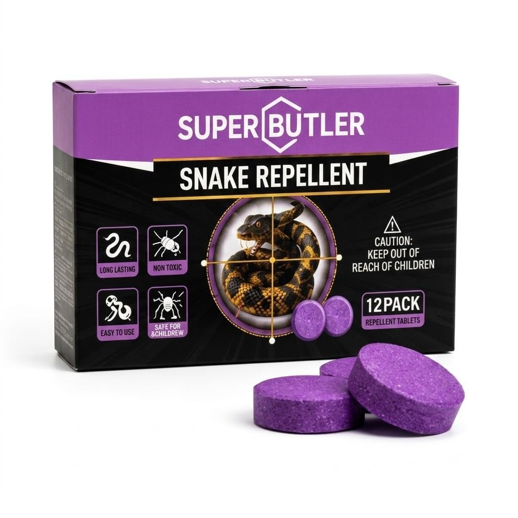Super Butler Snake Repellent Tablets Pack of 12 | Long Lasting Outdoor & Indoor Snake Deterrent Tablets | Easy to Use Non-Toxic Snake Control for Gardens, Farms, Warehouses & Yards-image-13