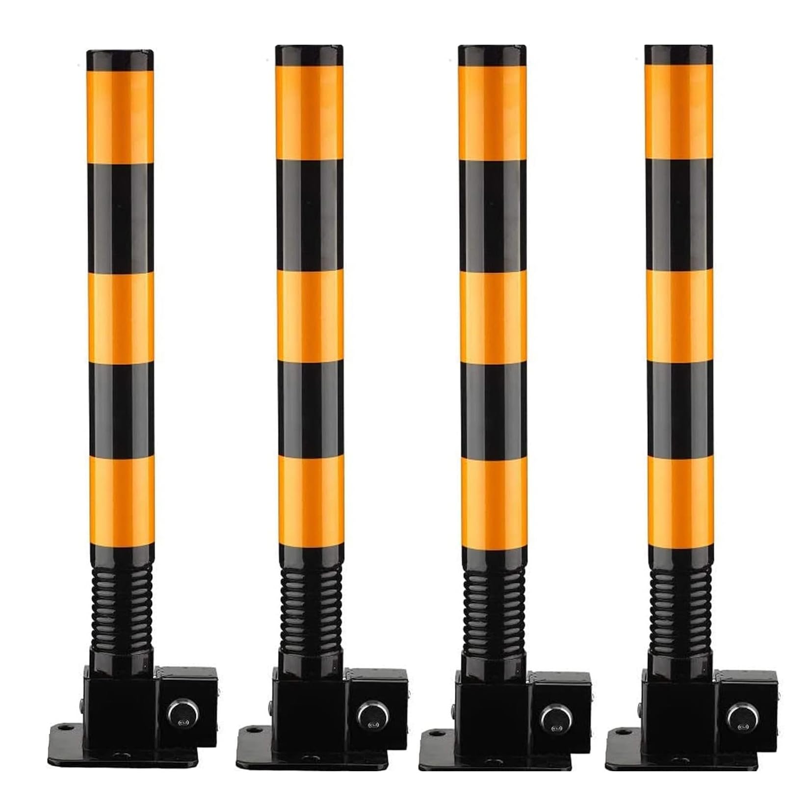 Borne de sécurité à ressort de stationnement anti-collision noire avec verrou