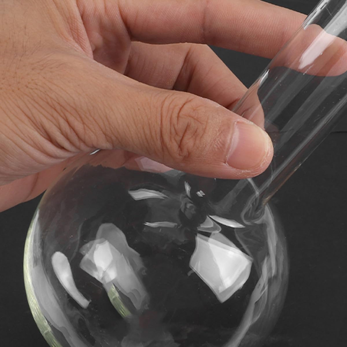 Rundkolben Laborflaschen aus Synthetischem Material mit Gleichmäßiger Wandstärke 3 Stück 250 Ml und Leicht Beobachtbarer Flüssigkeit für Lebenswissenschaften und Bildung