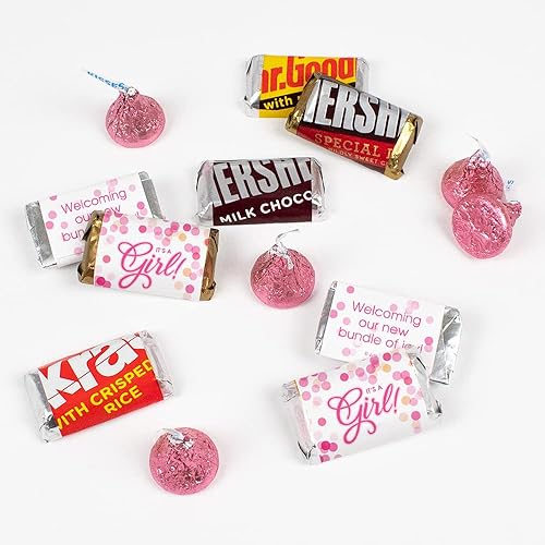 131 piezas It's a Girl Baby Shower Candy Party Favors Chocolate Surtido (1.65 libras, aproximadamente 131 piezas)