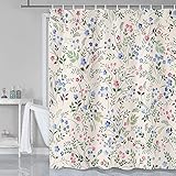 Cute Kids Shower Curtain with bath mat, Cool Unicorn Riding Dinosaur Shower Curtain Sets for Bathroo