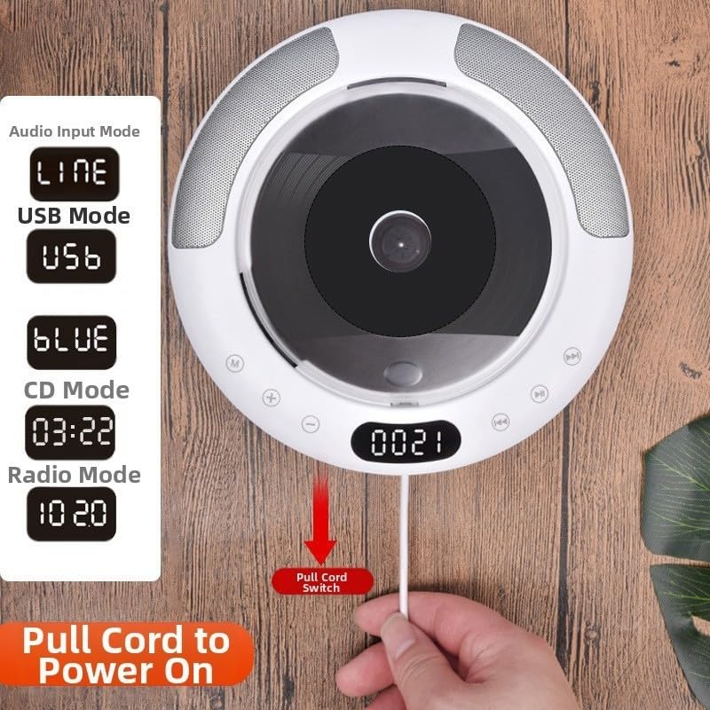Lettore CD portatile con suono surround 5.1, per radio FM USB MP3 disco DVD montato a parete album musica casa design compatto