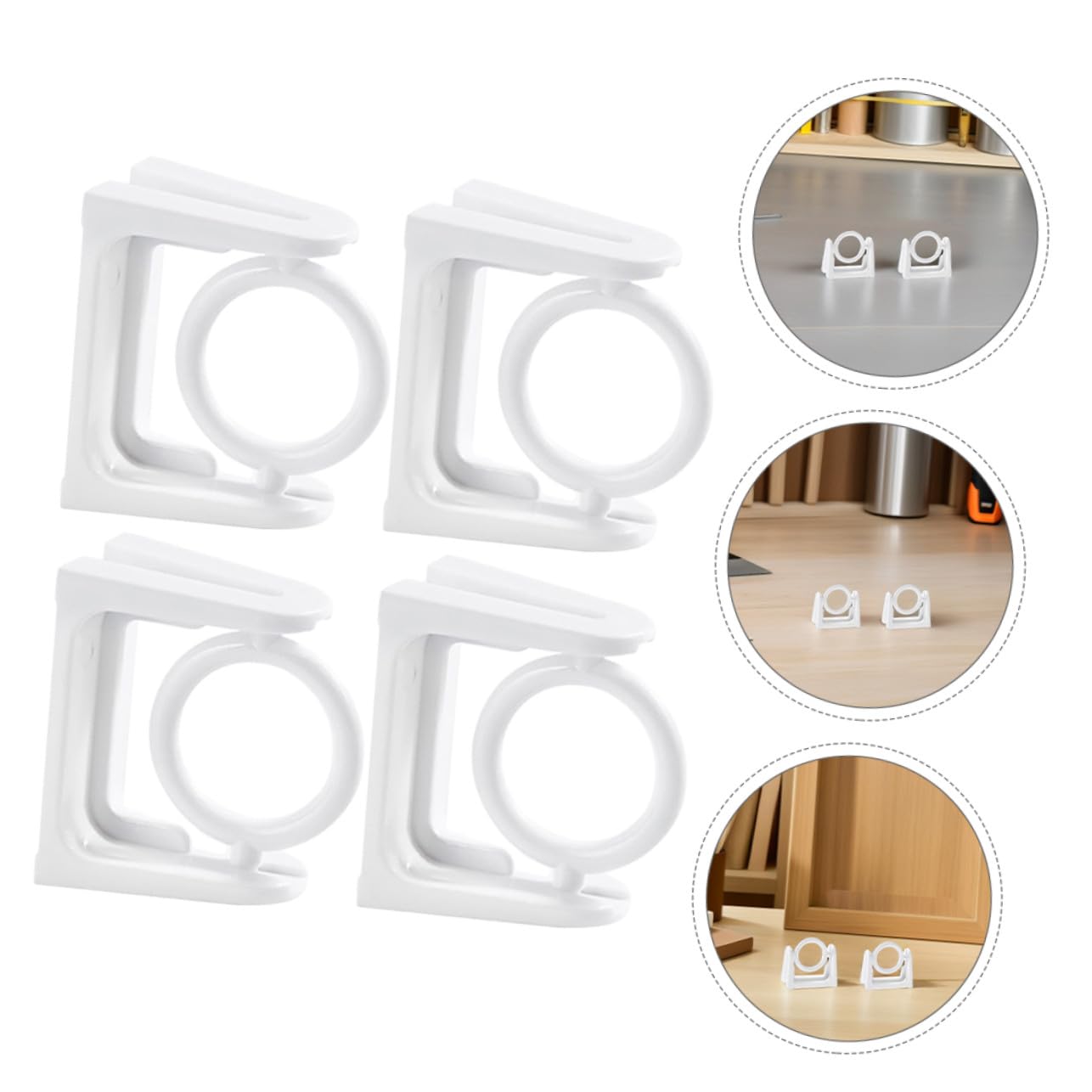 POPETPOP 30pièces Support Adhésif pour Tringle De Douche Crochets De Tringle Plastique Auto-adhésifs Lot de Fixation Blanche sans Clous pour Carrelage Et Verre