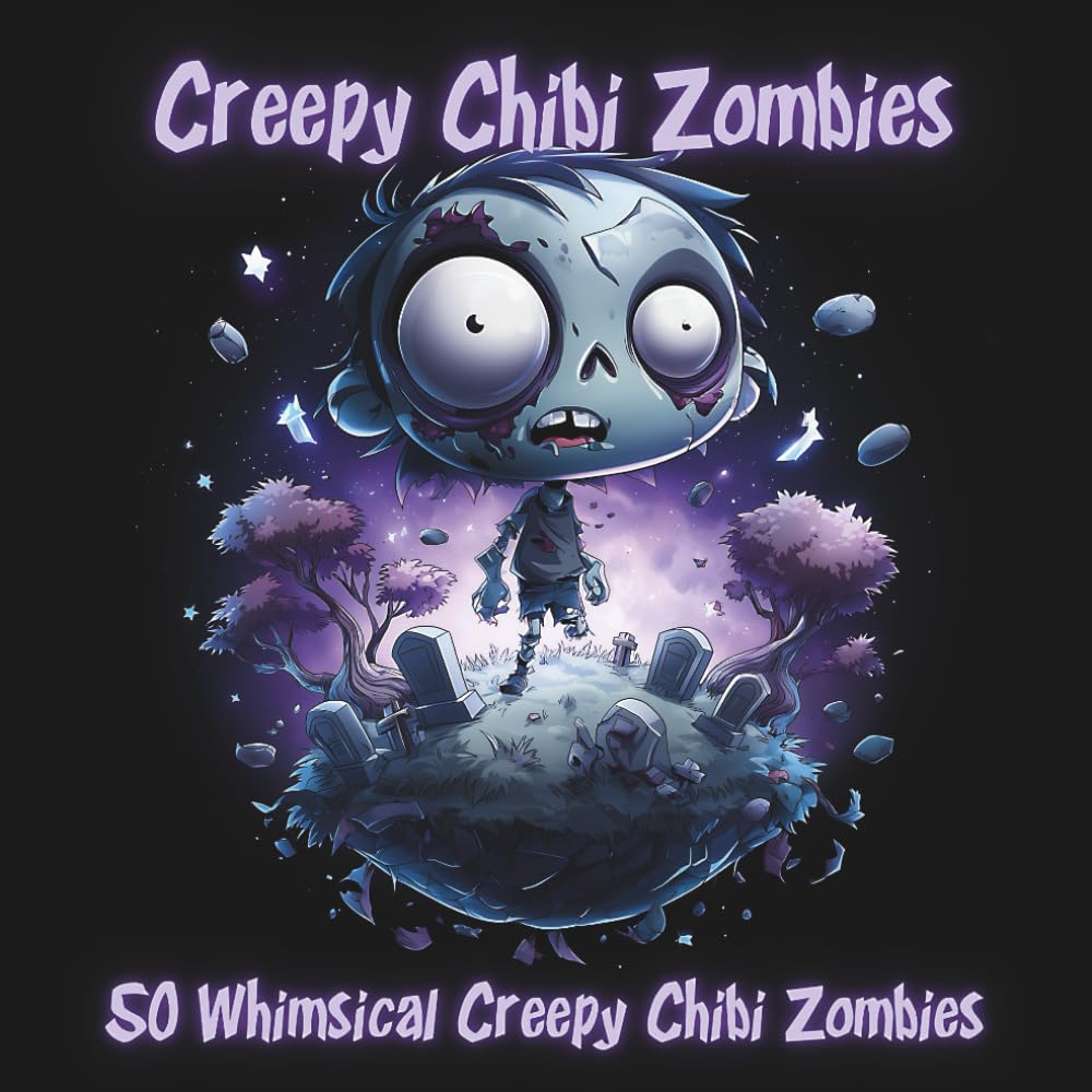 Creepy Chibi Zombies: A Kawaii Chibi Zombie Coloring Book: 50 Cute Yet Creepy Creatures for Adults Who Love Whimsy, Spookiness, and Stress-Relief Coloring