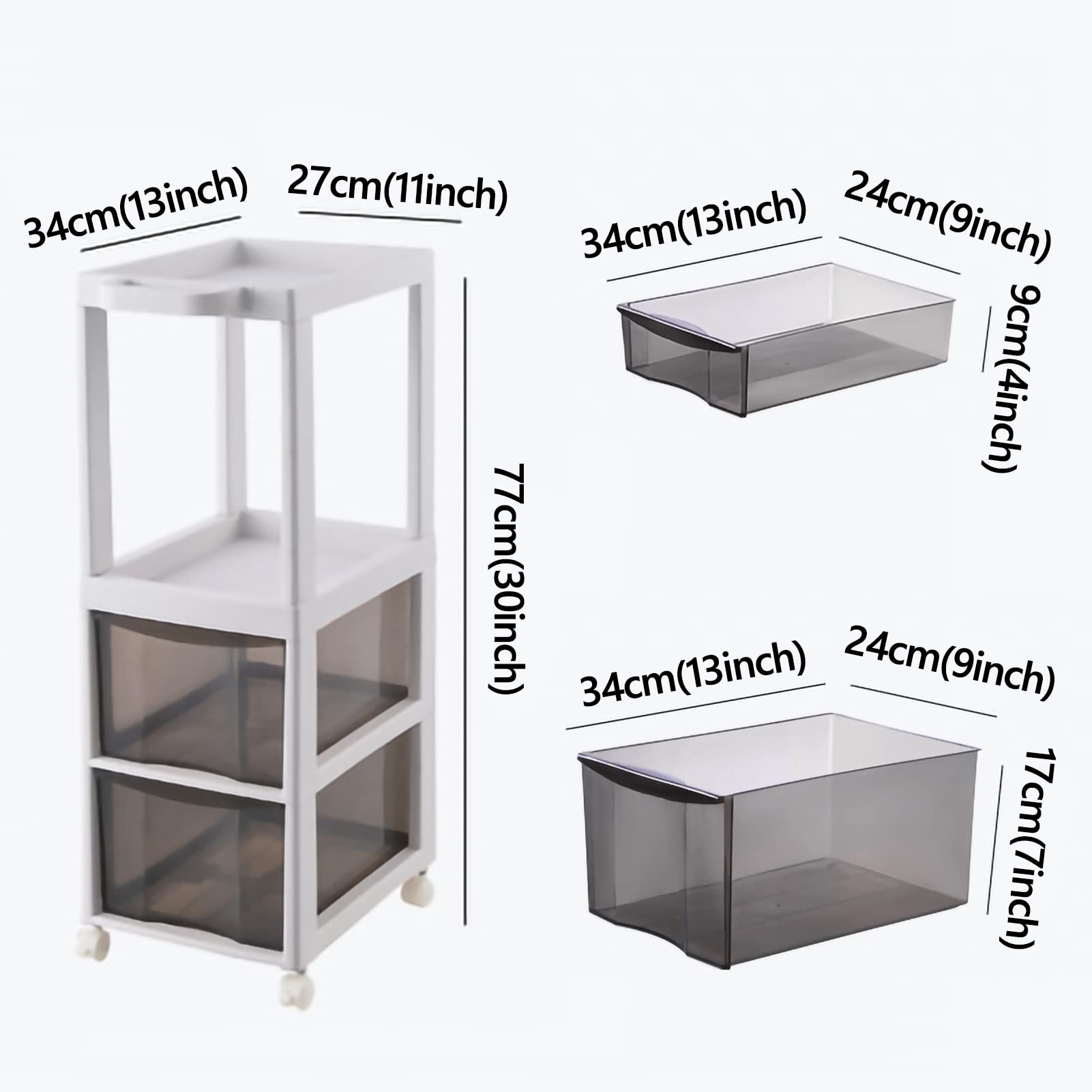 Cajones de almacenamiento apilables Gabinete de almacenamiento de baño Delgado con ruedas, Gabinete de piso de baño con ruedas angosto con cajón deslizable, Portarrollos