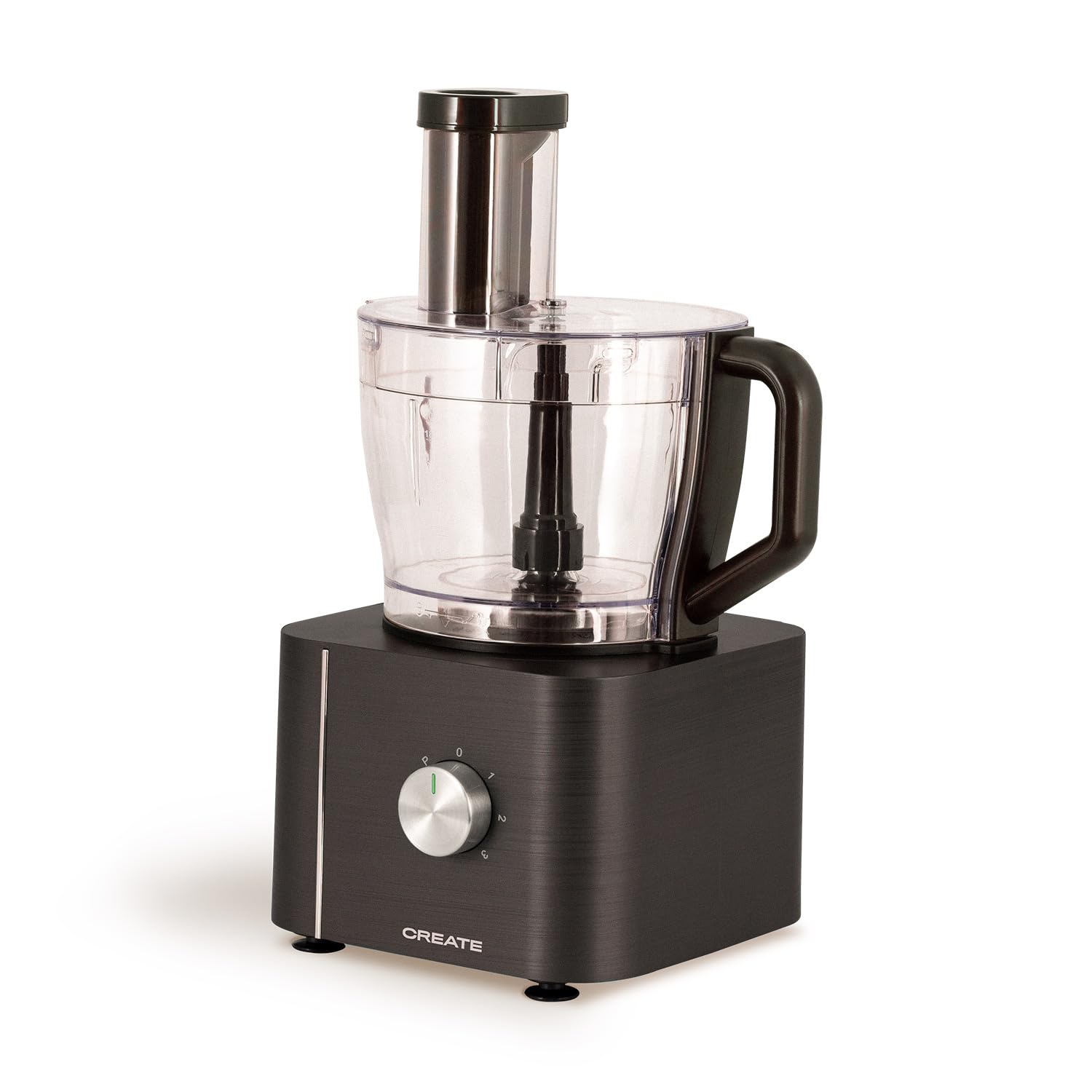 CREATE/CHEF CHOP/Procesador de alimentos negro/Robot de cocina multifunción, 10 modos, 3 velocidades, bol procesador 2L, cuchillas de acero inoxidable, 1100W