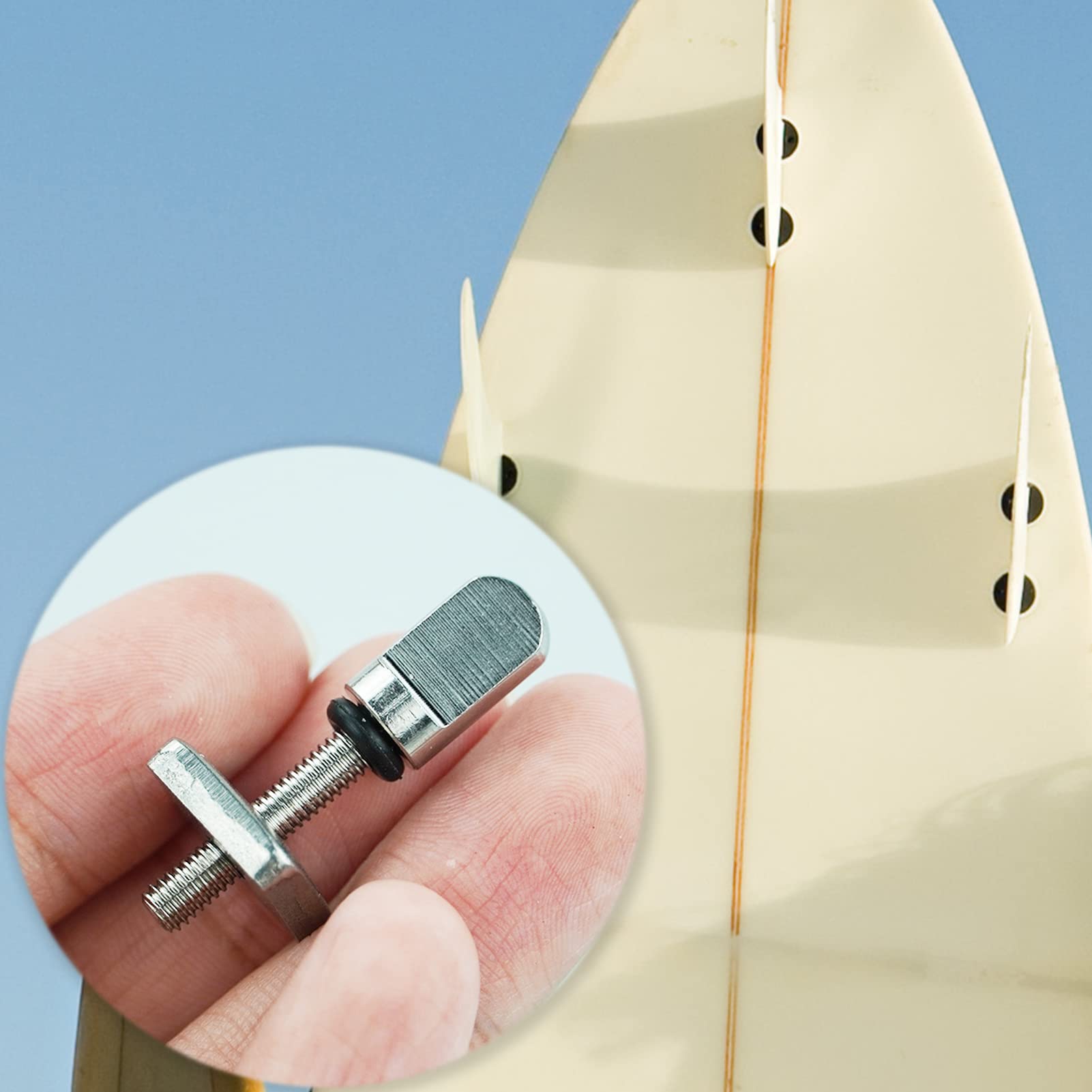 SZCXDKJ Kit de pernos de aleta de acero inoxidable para tablas de surf, accesorios de repuesto para tabla larga, SUP inflable, tablas de remo, plata