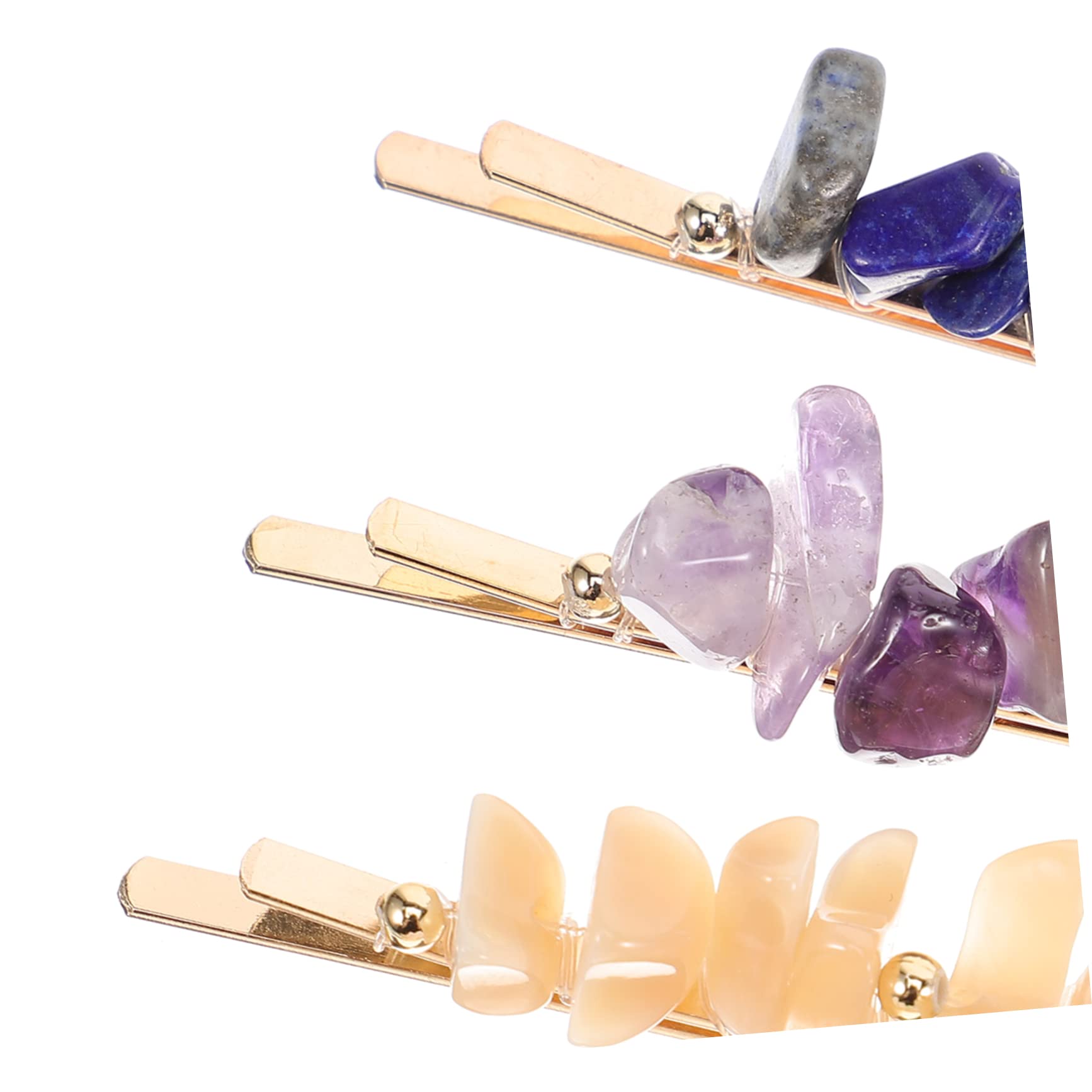 Housoutil 25 Piezas abrazadera de piedra natural pasadores de pelo horquilla de cristal decoración pinza de pelo flequillo pasador de piedras de cristal pinza de pelo de las mujeres Diamante