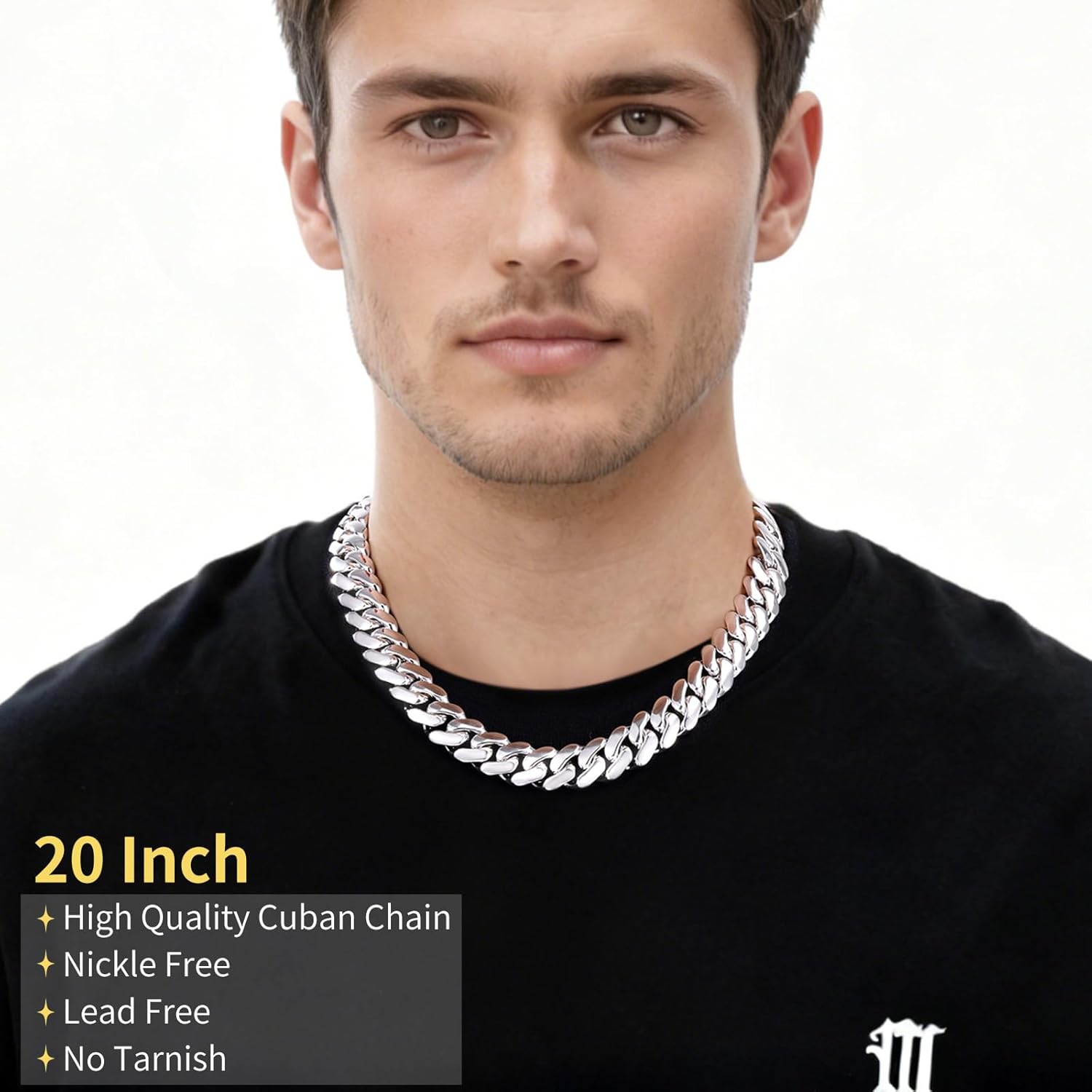 Cuban Link Chain For Men 18k Gold Plated Solid Silver/Gold Chain Men Necklace 10MM/12MM/14MM/16MM Thick Miami Cuban Chain Necklace No Tarnish& Durable Hip Hop Jewelry - Image 5