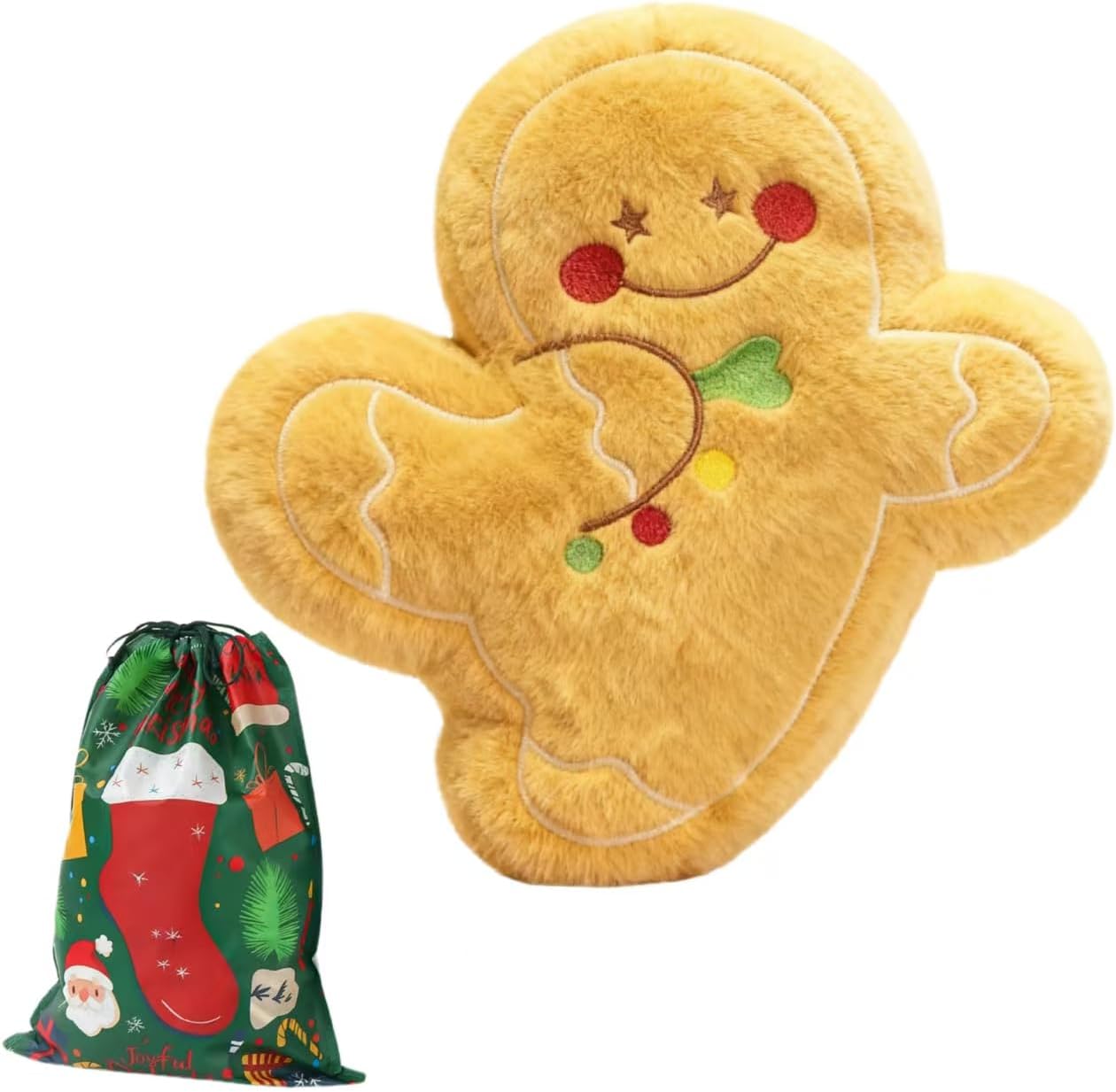 Christmas Throw Pillow, Plush Christmas, Winter Decorative Pillows, Sofa Cushions, Table Decorations Christmas Party Decor(Gingerbread Man 15.7in)
