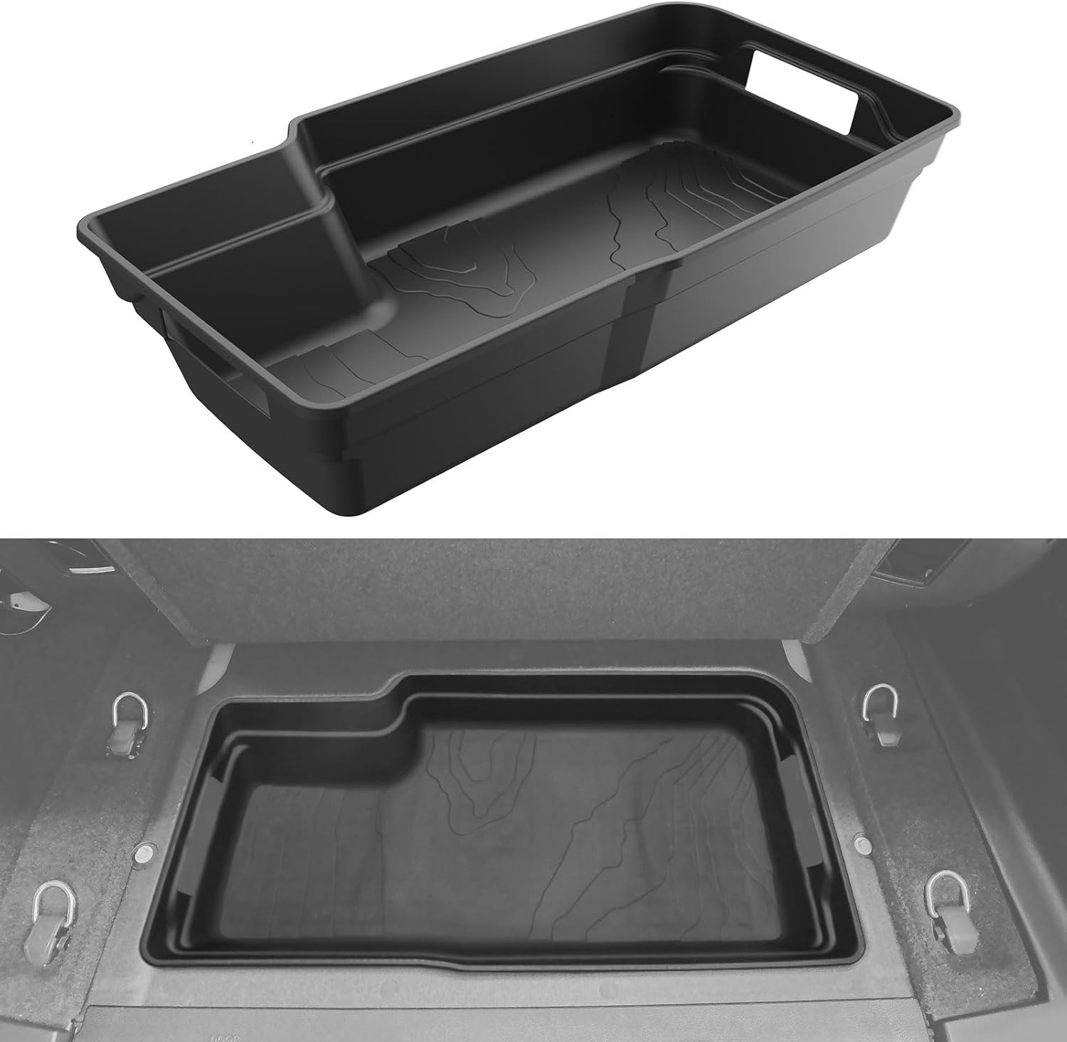 Rear Cargo Tub Liner for Jeep Wrangler JL JLU 2018-2025, TPE Trunk Caddy Storage Box Organizer Compatible with Jeep Wrangler JL Unlimited 2024 2023 2022 2021 2020 2019 Accessories