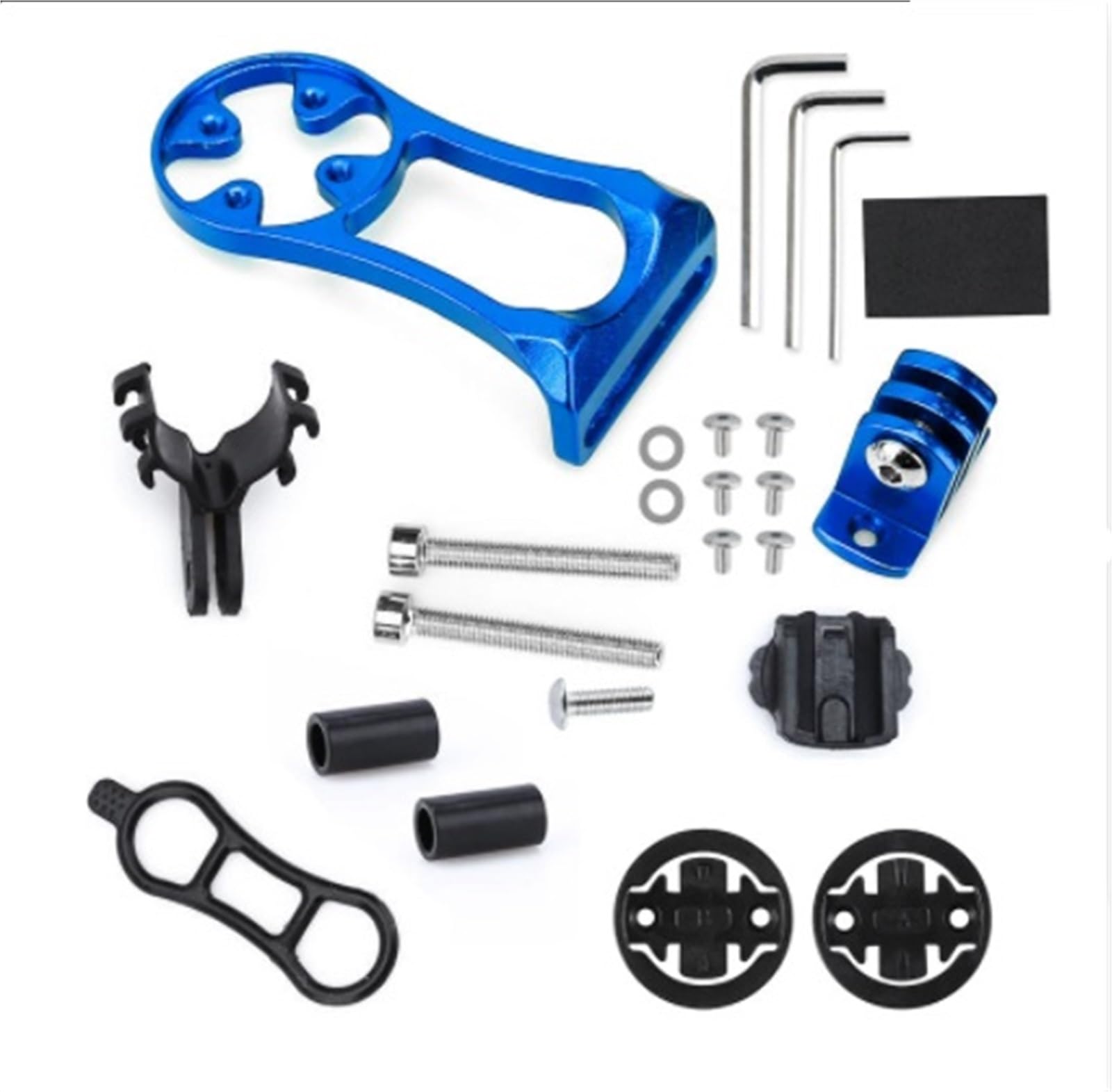 Bike Out, supporto anteriore per manubrio di bici da strada, per una maggiore visibilità, per cronometro, GPS, bici da strada (blu, 8 pezzi)