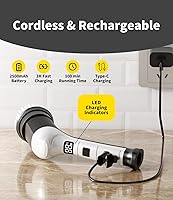 Vista 5 de Electric Spin Scrubber, Cordless Household Cleaning Brush with 6 Replaceable Heads, 3 Speeds, LED Display, Lightweight Handheld Power Scrubber for