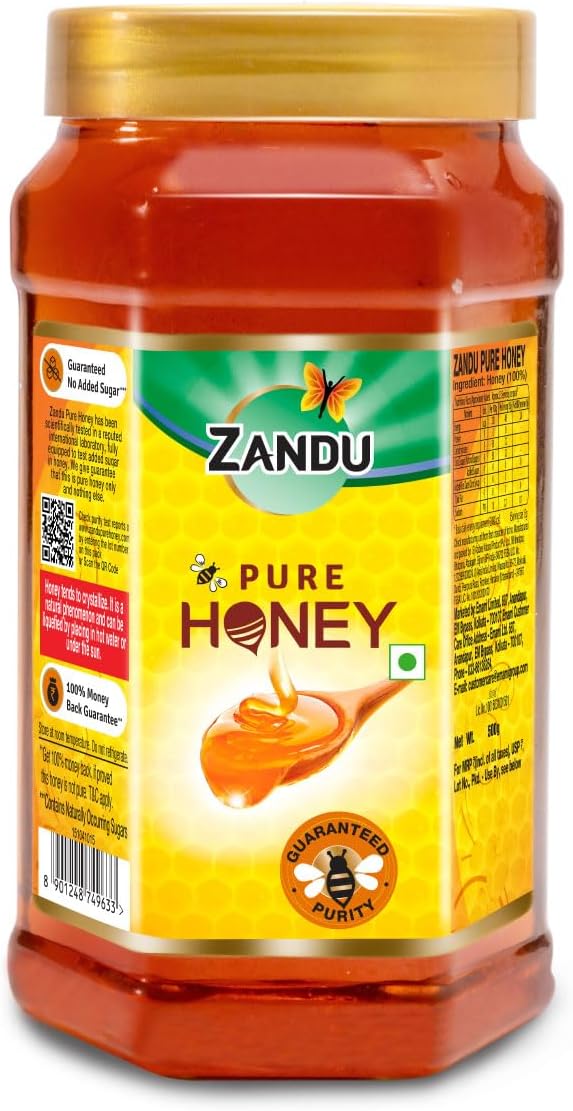 Zandu Pure Honey I Guaranteed Pure & Natural I Sourced from Sunderbans and other forests I Rich in antioxidant I German Lab Tested | 500+ Quality Tests | No Added Sugar | 500g