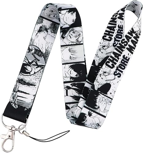 Chainsaw Man Anime Manga 17.7 pulgadas Cuello Lanyard Llavero Holder ID Badge Mobile Phone Pin Correa por Pinstant