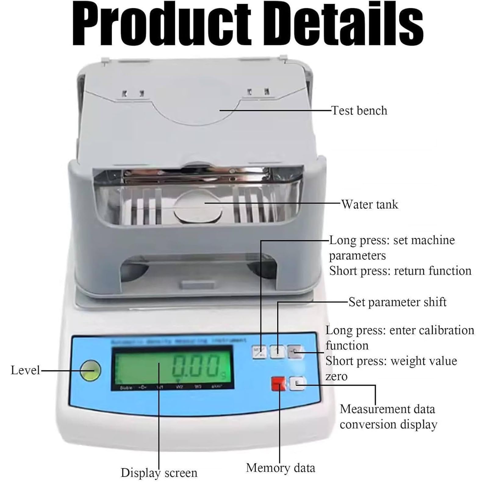 Digitaler elektronischer Analysegerät für Goldreinheit, max. 600 g Gewichtskapazität für genaue Goldqualitätsbewertung und -prüfung