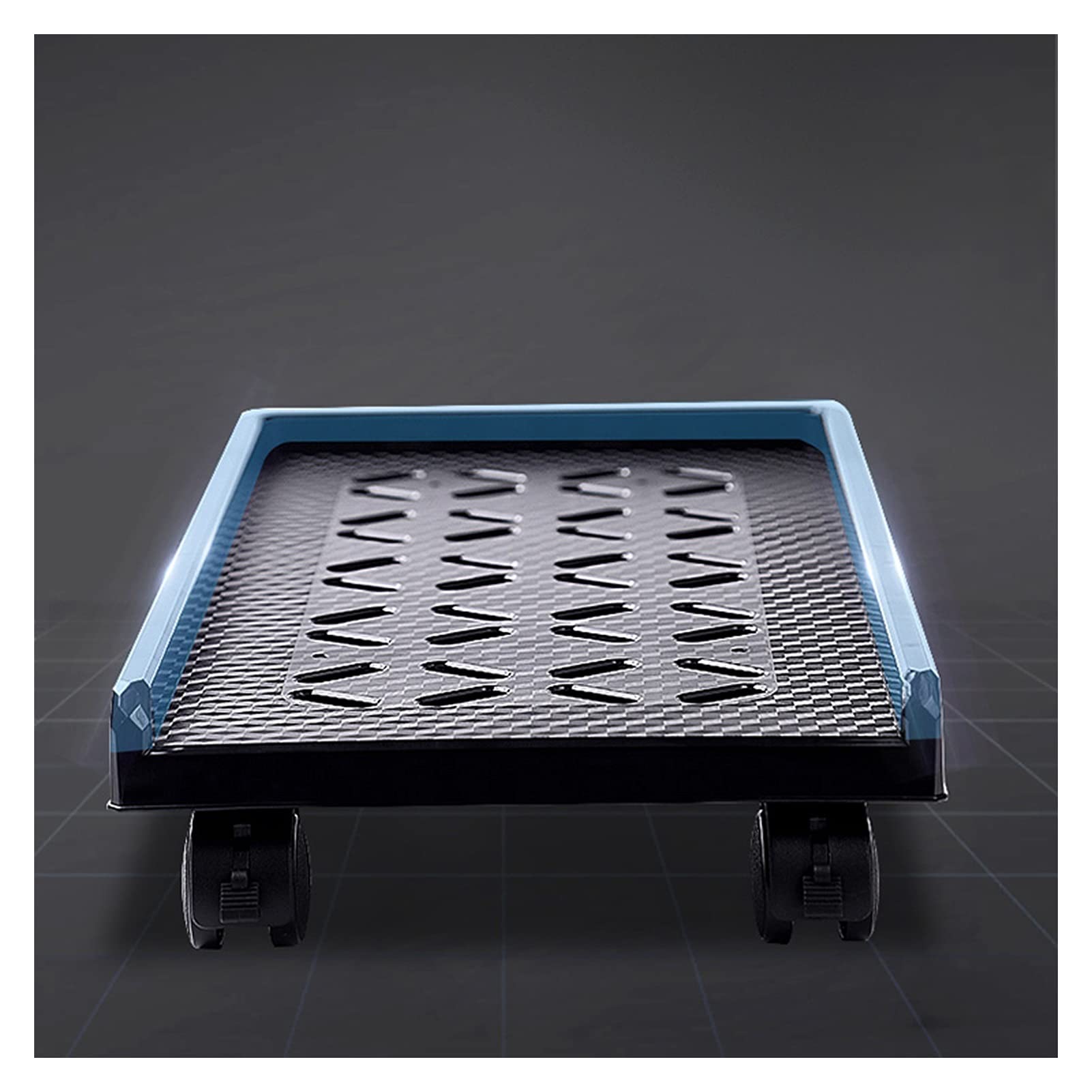 Supporto per CPU Carrello della staffa della cpu del rack del PC mobile con le ruote, vassoio di base del host del PC del desktop, ripiano del telaio della puleggia mobile (nero) Supporto per PC
