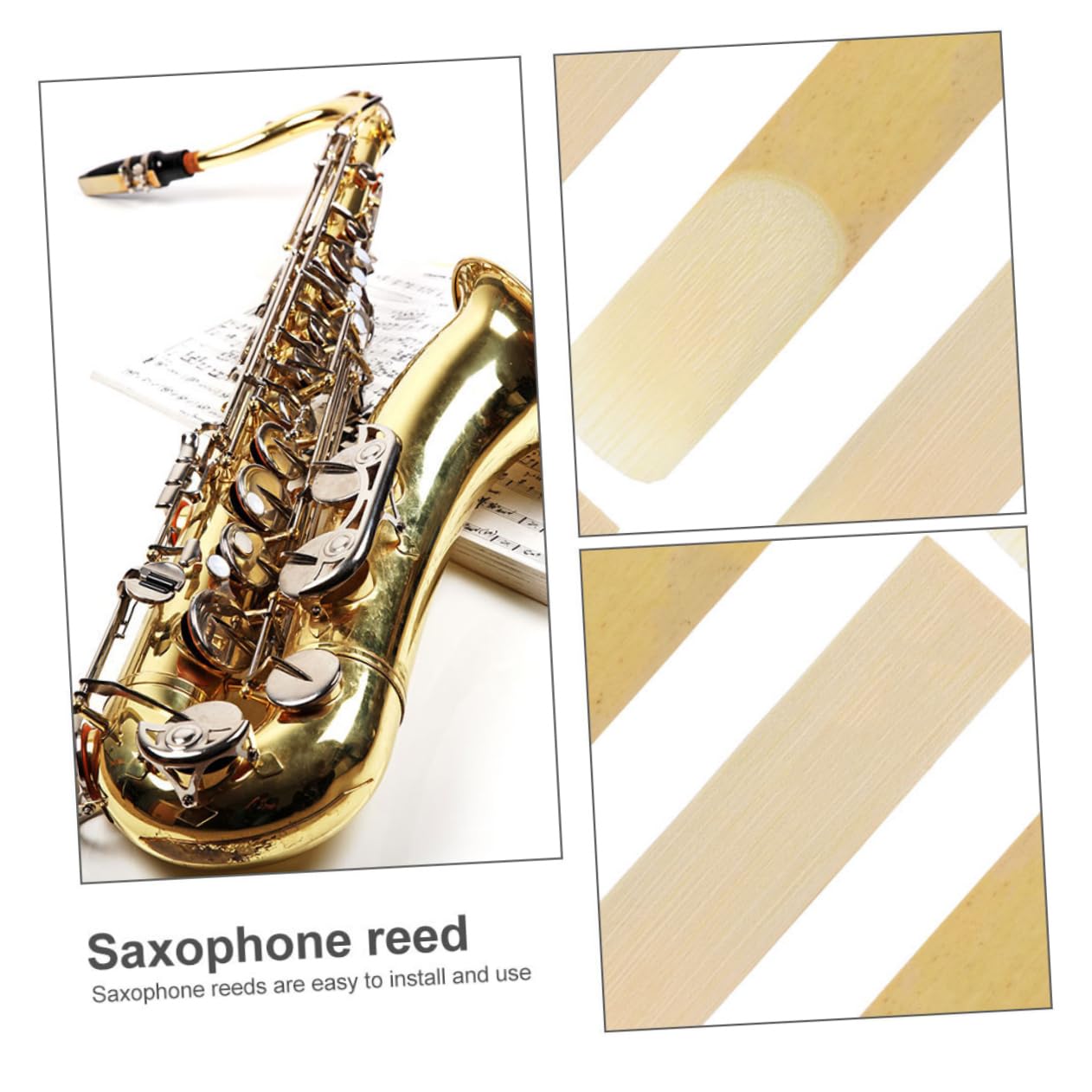 BESTonZON 60 Pz Ancia Per Sassofono Ancia Per Sax Da Sostituire Accessori Per Strumenti Musicali Sostituzione Ance Sassofono Ance Per Tenore, 2,5 Kit Sax Yellow Canna