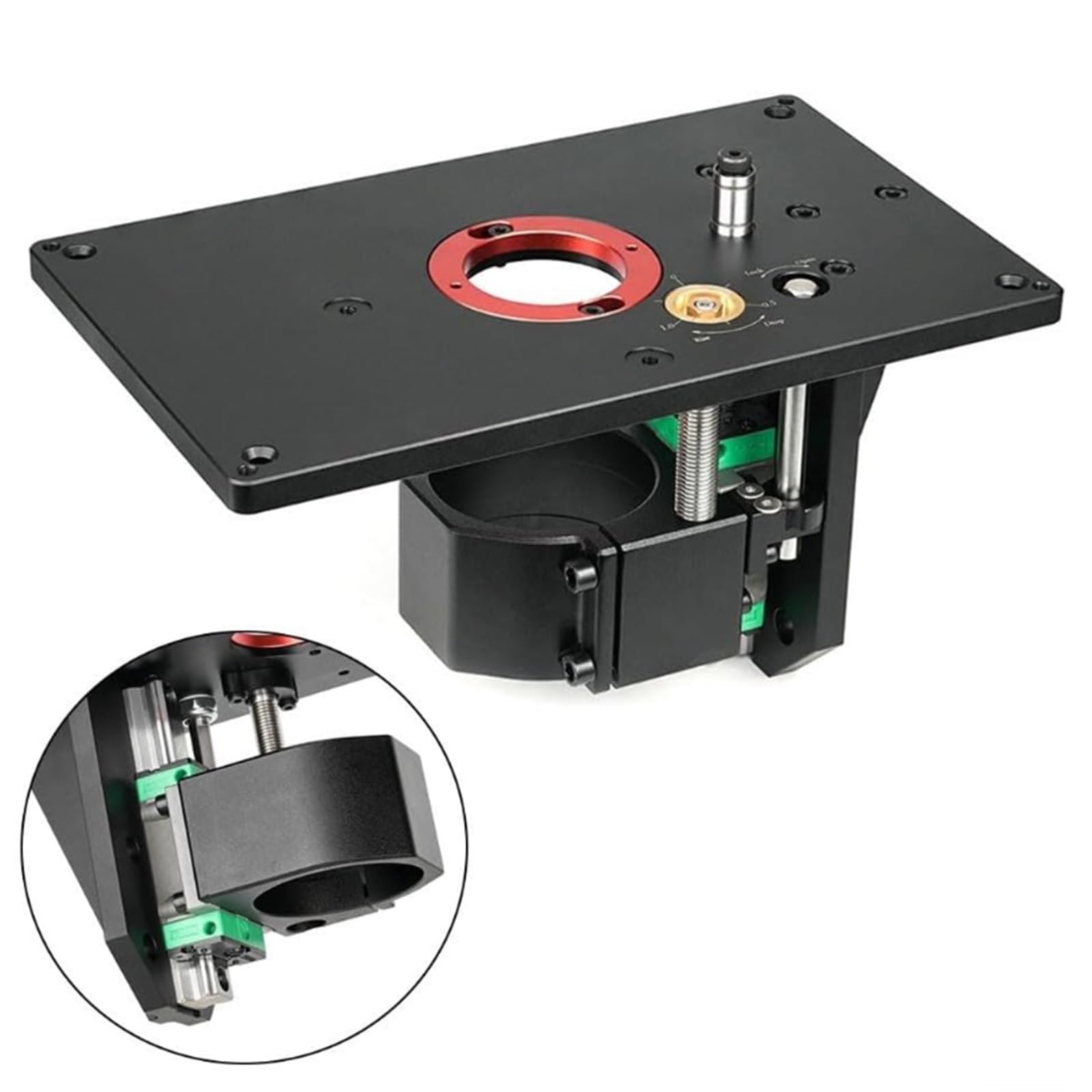 Piastra Inserto Banco Fresa Set, Piastra Di Inserimento Del Tavolo Del Router, Ascensore Router, Tavolo di Sollevamento, Router Lift Trimming Machine Invertito Tavolo, per La Lavorazione del Legno
