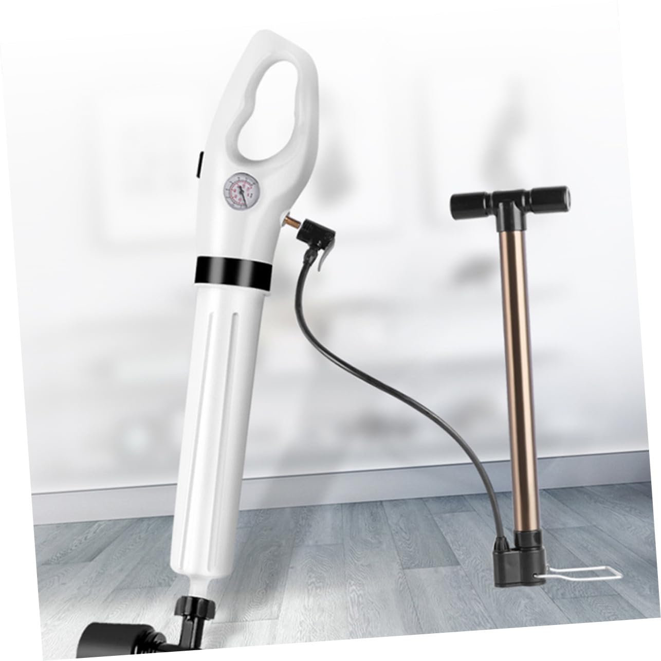 Ventouse de Toilette en Plastique Blanc Tête Flexible pour Débouchage