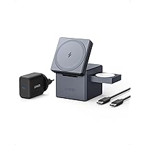 Anker MagGo Caricatore Wireless iPhone Cube 3 in 1 con MagSafe 15W, Caric Wireless Richiudibile Ricarica Rapida Max 15W, iPhone 17, 16, 15, 14, Apple Watch Series, AirPods Pro, 3, 2 (con Caric USB C 30W)