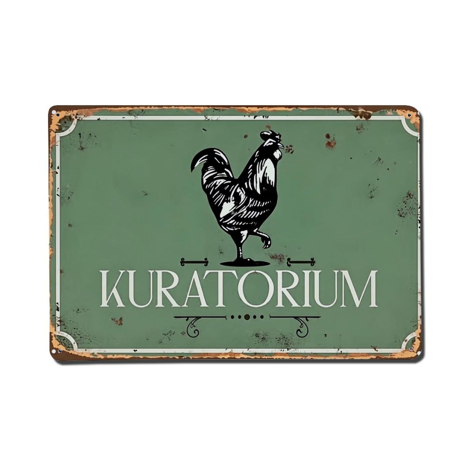 Nestemfo Vintage Rooster Illustration On Sign Tin Sign Metal Sign, Living Room,Bar, Home, Bedroom Wall Decor,Retro Metal Poster 8X12 Inches